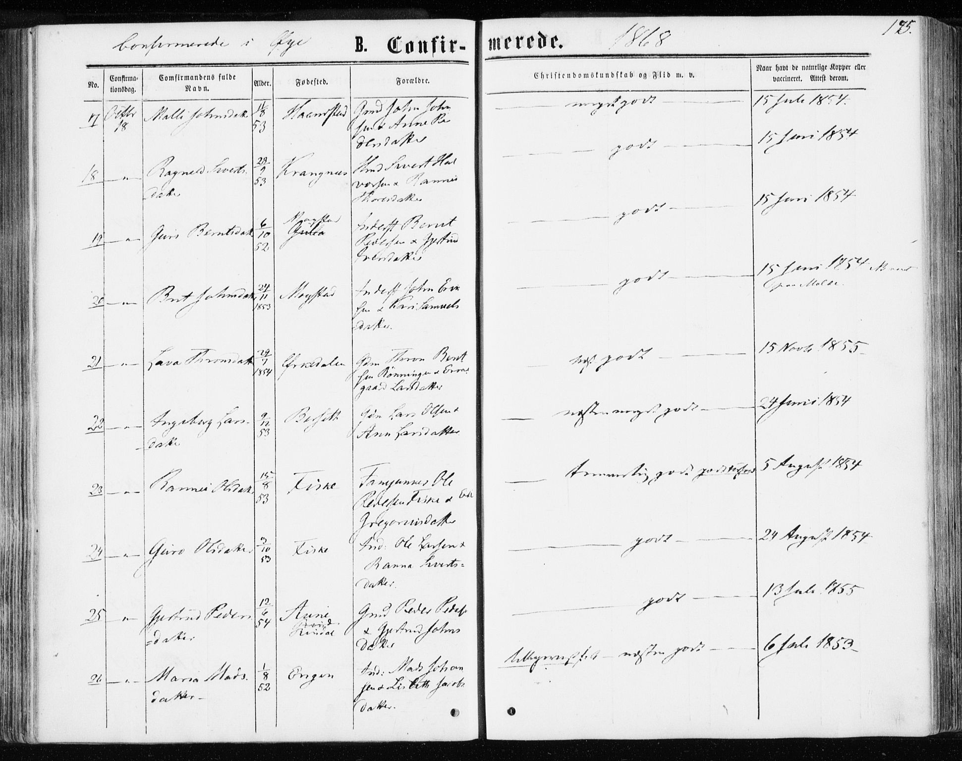 Ministerialprotokoller, klokkerbøker og fødselsregistre - Møre og Romsdal, AV/SAT-A-1454/595/L1045: Parish register (official) no. 595A07, 1863-1873, p. 145