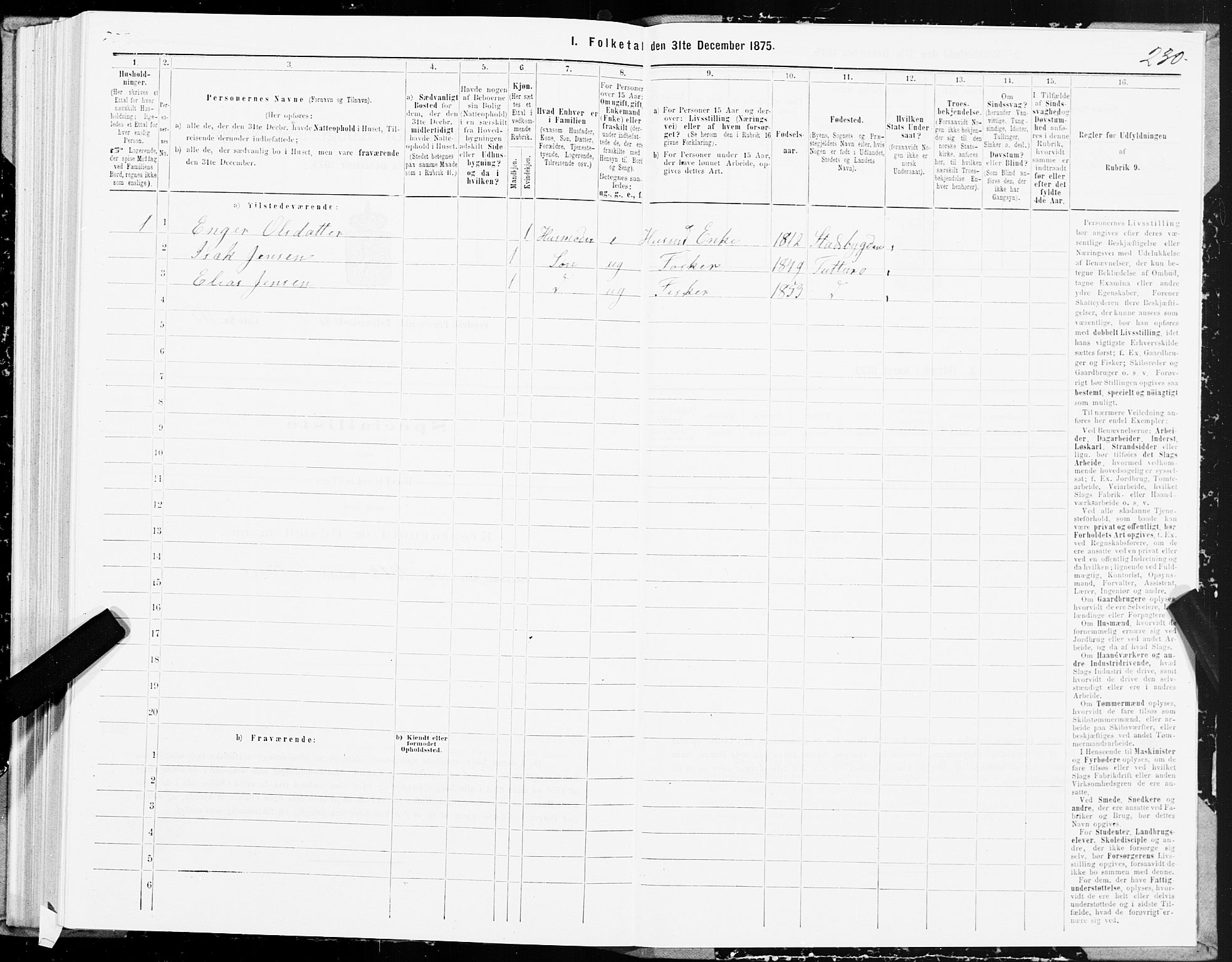 SAT, 1875 census for 1717P Frosta, 1875, p. 1230