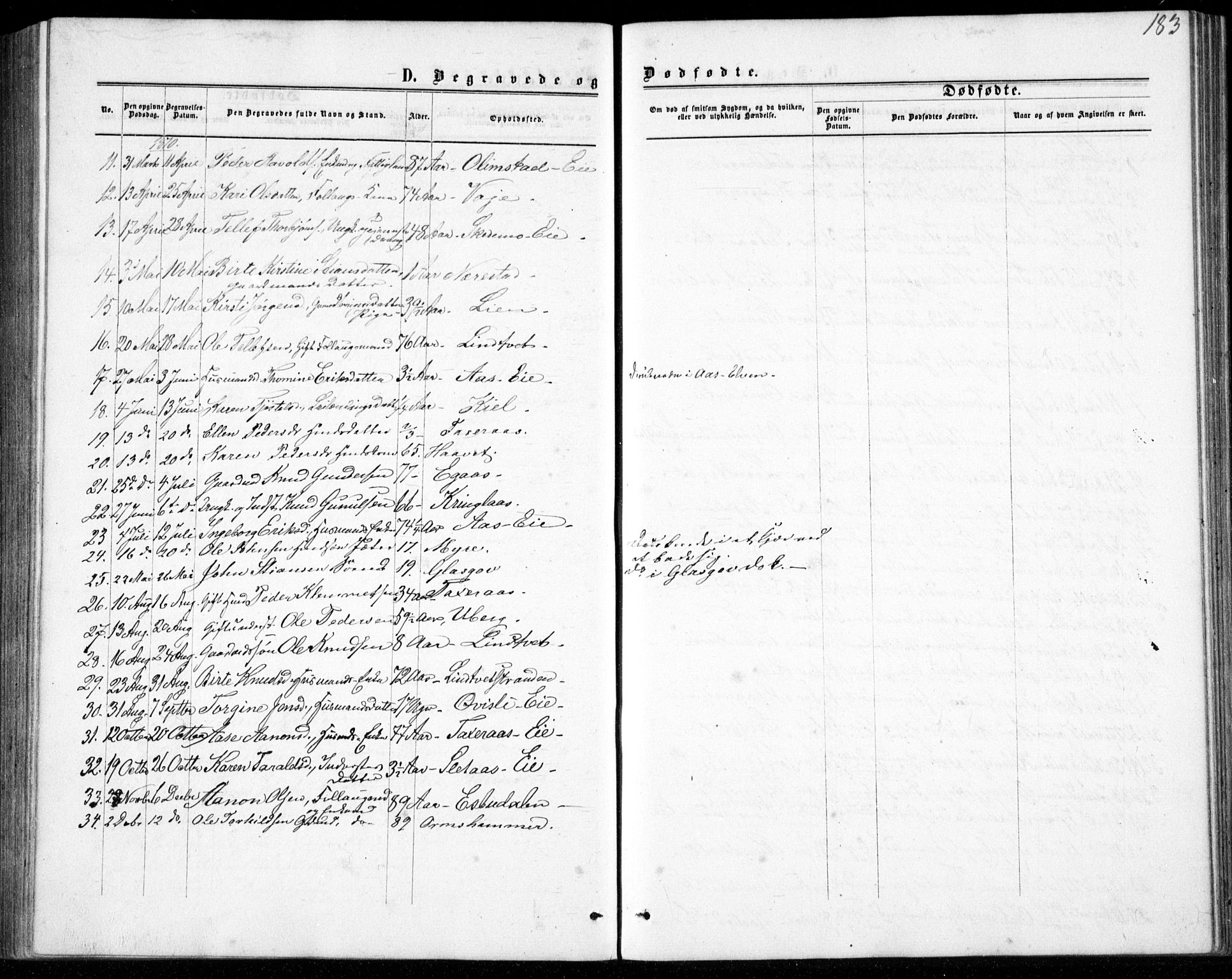 Gjerstad sokneprestkontor, AV/SAK-1111-0014/F/Fb/Fbb/L0003: Parish register (copy) no. B 3, 1862-1889, p. 183