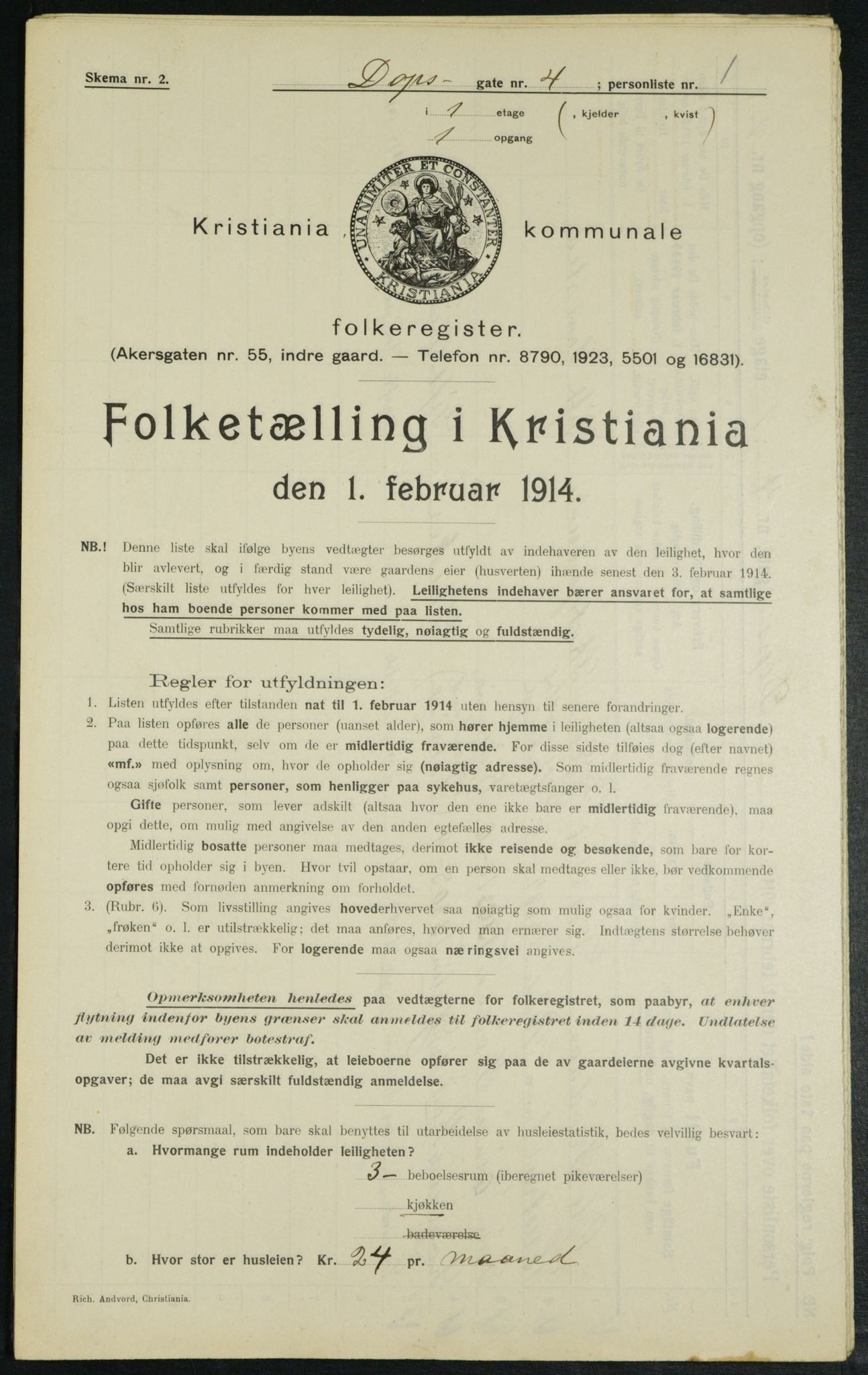 OBA, Municipal Census 1914 for Kristiania, 1914, p. 16027