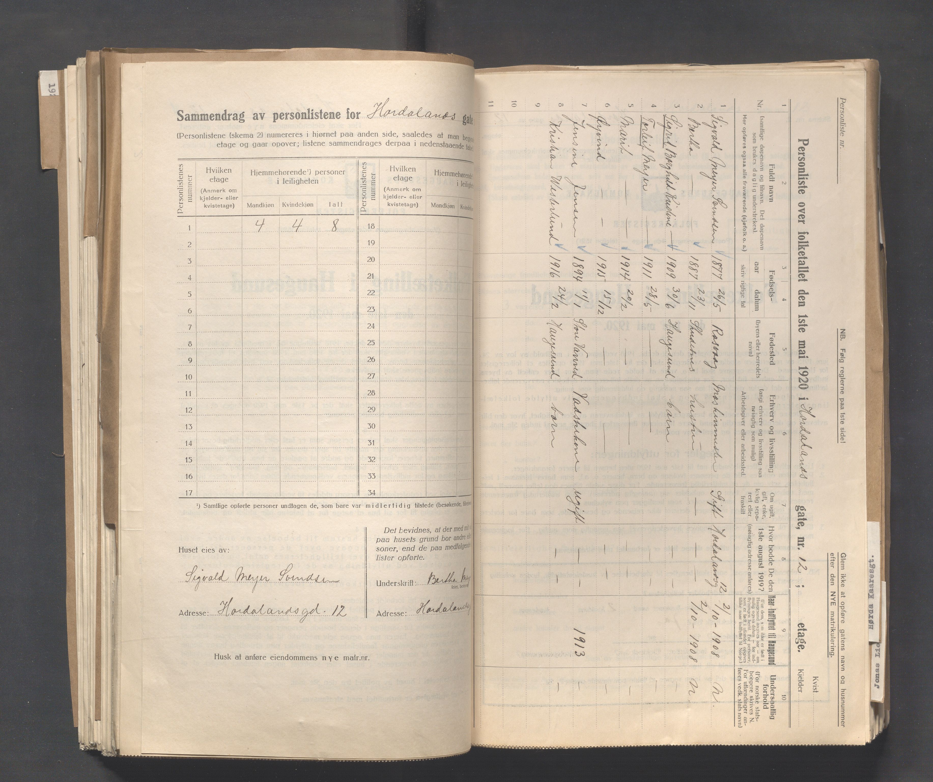 IKAR, Local census 1.5.1920 for Haugesund, 1920, p. 2186