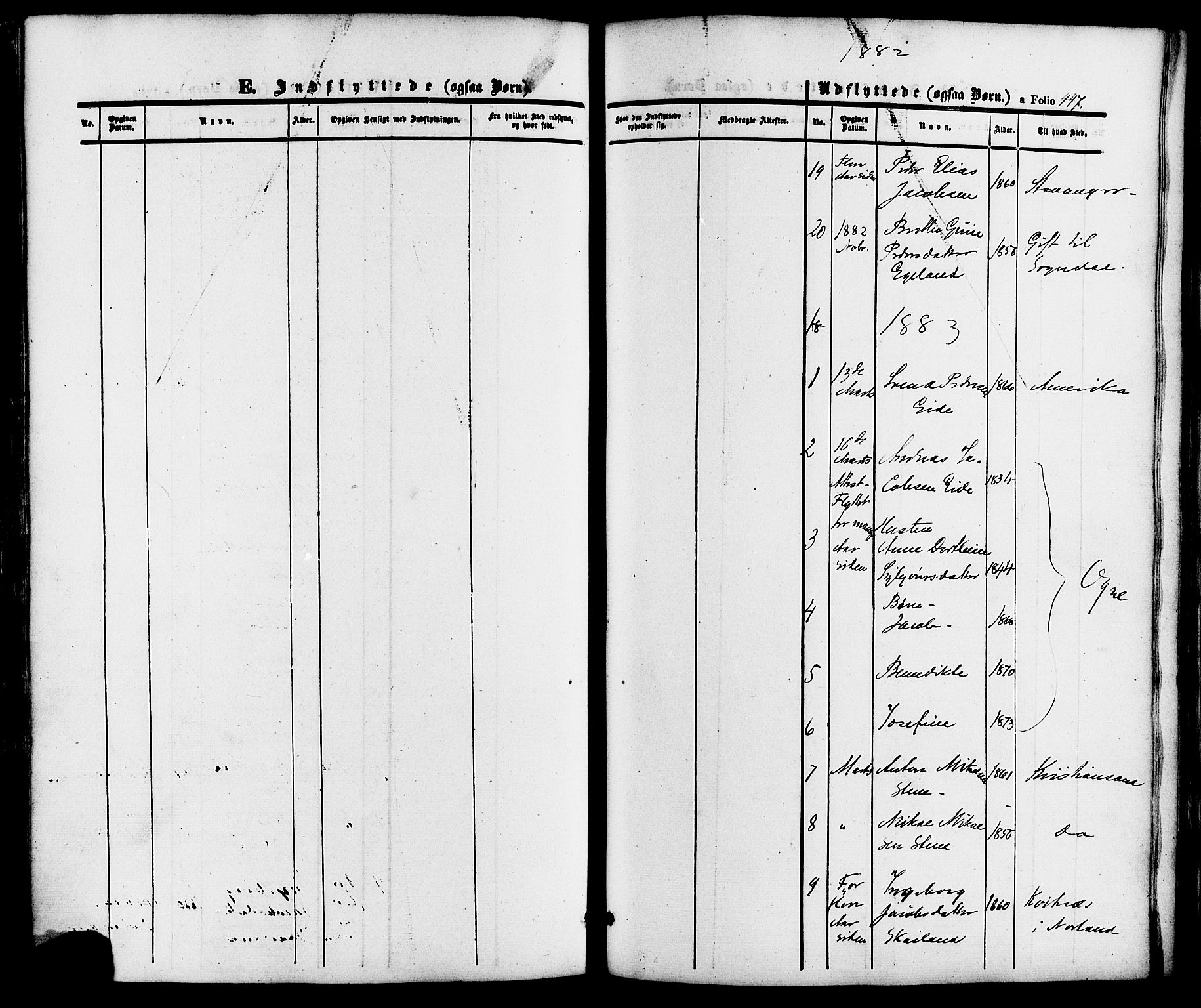 Lund sokneprestkontor, AV/SAST-A-101809/S06/L0010: Parish register (official) no. A 9, 1854-1886, p. 447