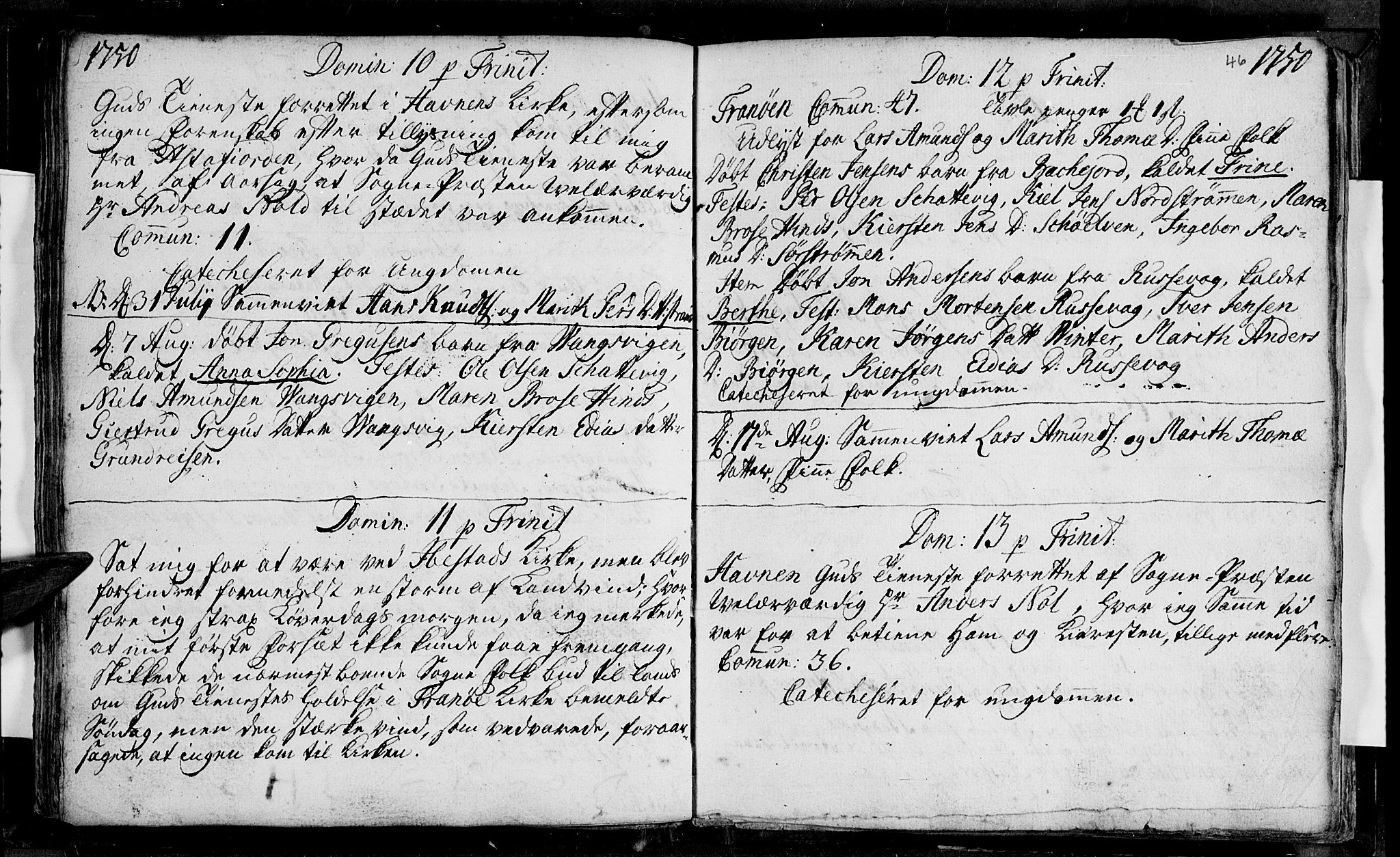 Ibestad sokneprestembete, SATØ/S-0077/H/Ha/Haa/L0001kirke: Parish register (official) no. 1, 1744-1757, p. 46