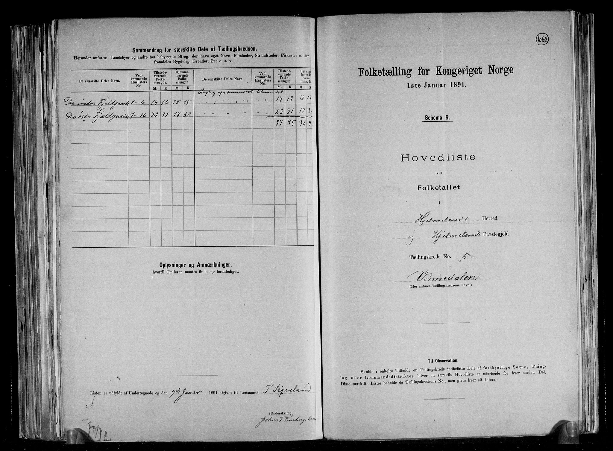 RA, 1891 census for 1133 Hjelmeland, 1891, p. 13