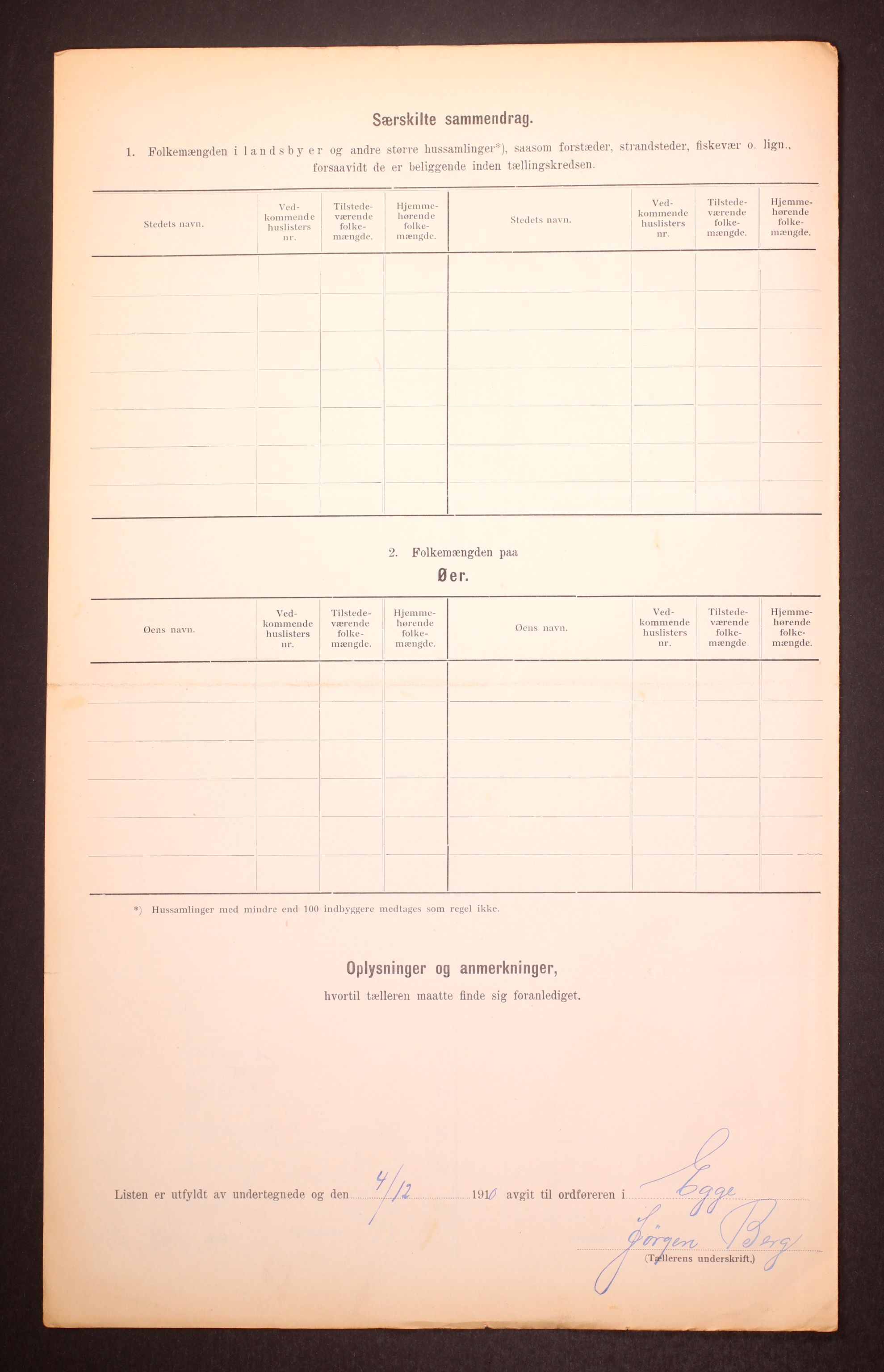 RA, 1910 census for Egge, 1910, p. 6