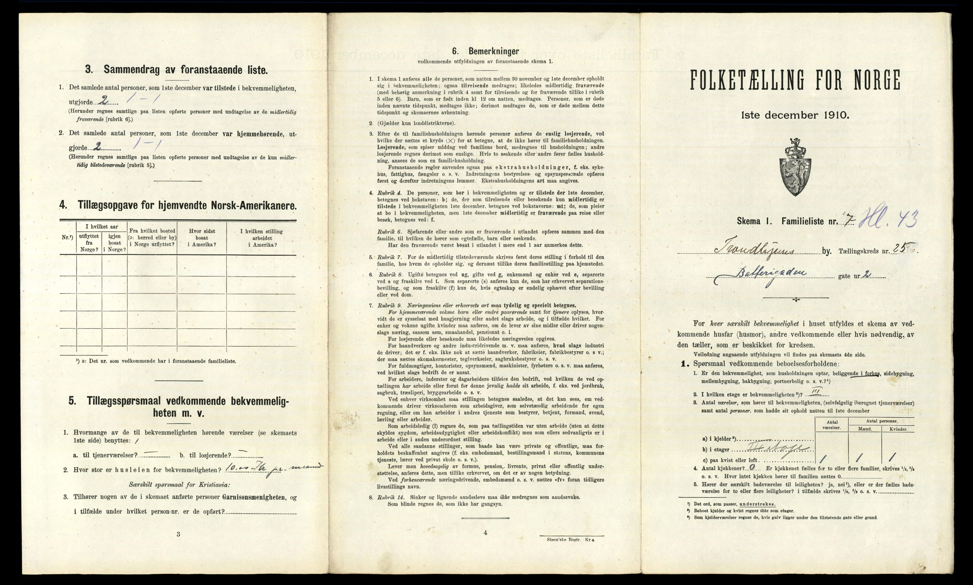 RA, 1910 census for Trondheim, 1910, p. 7113