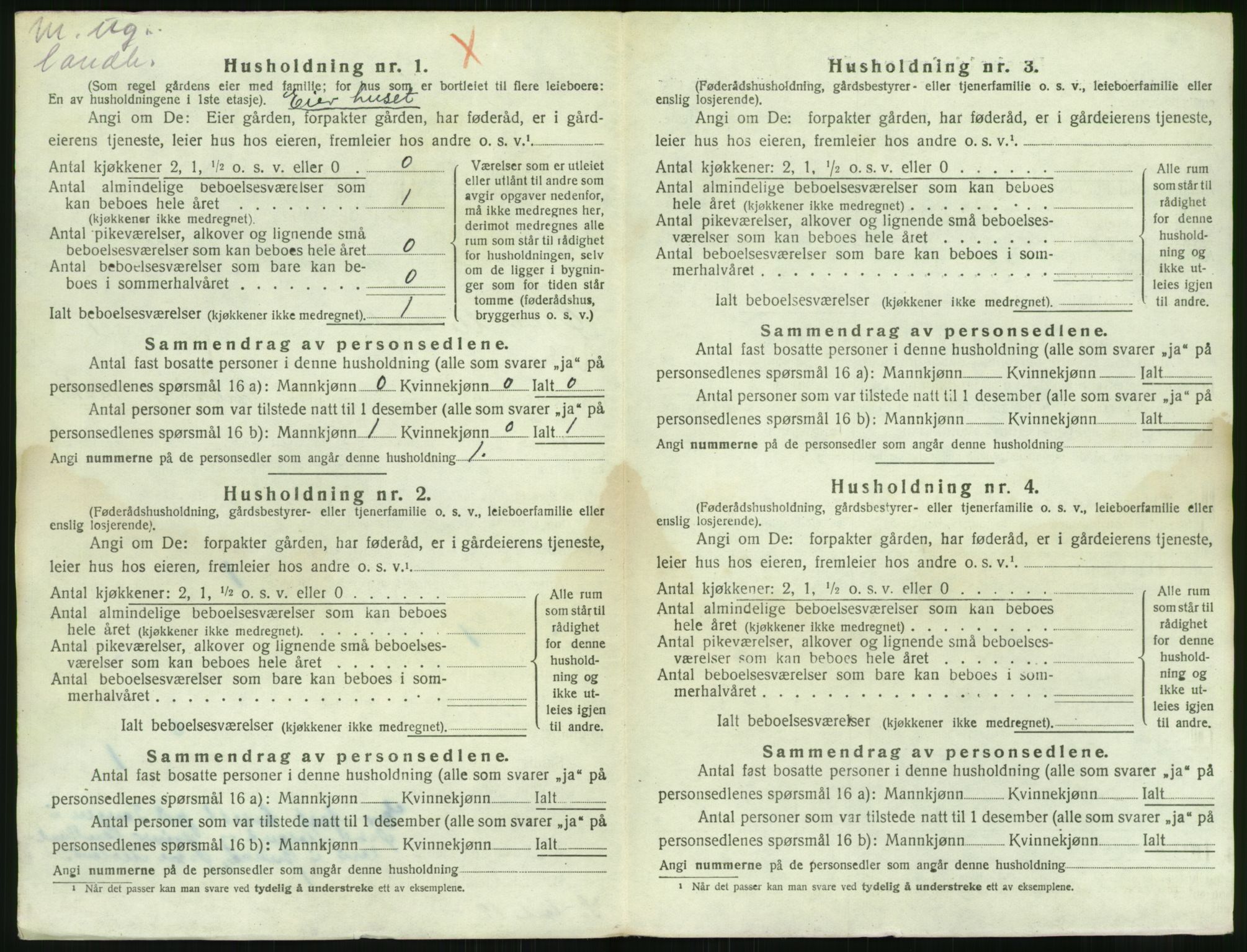 SAK, 1920 census for Austre Moland, 1920, p. 138