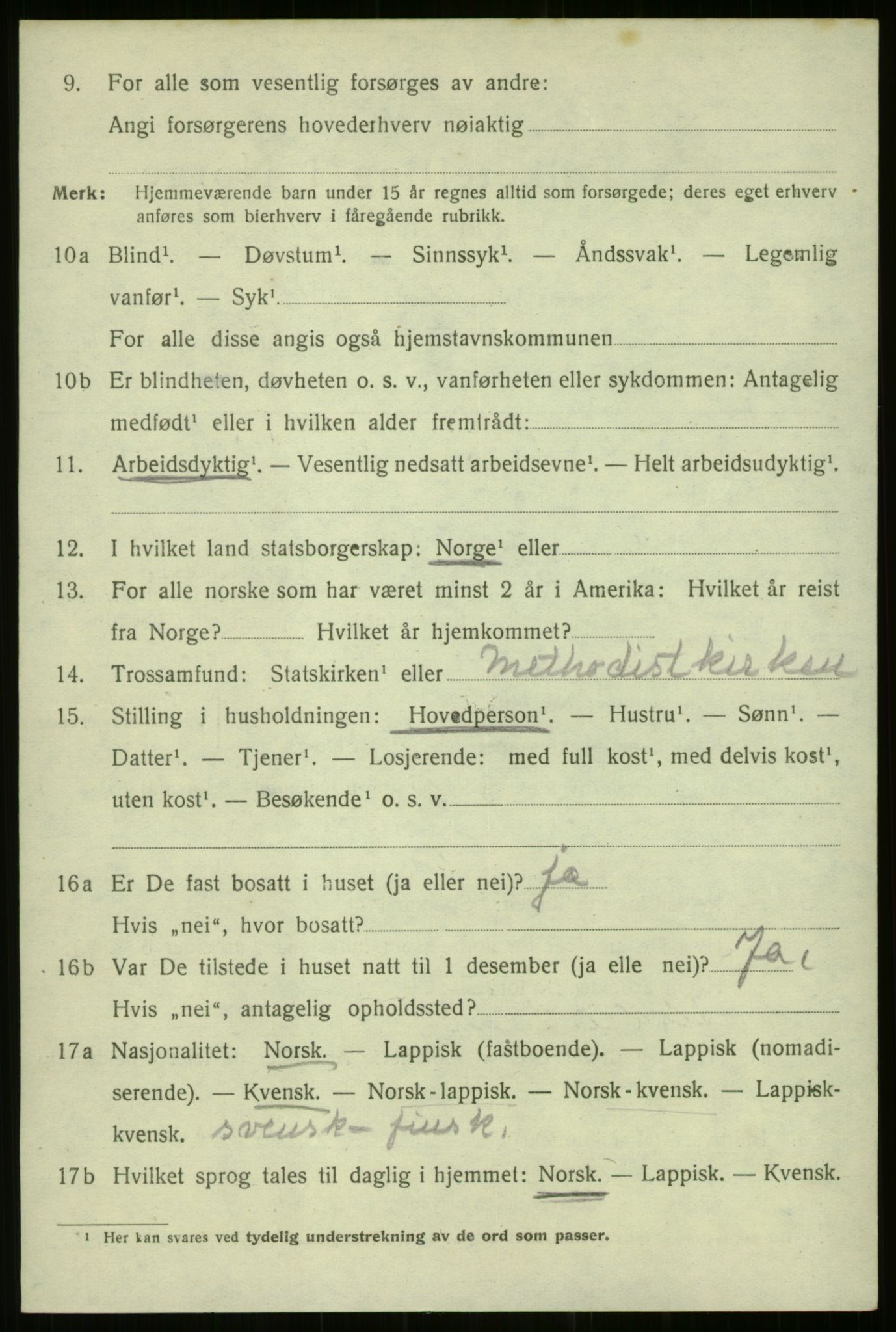 SATØ, 1920 census for Hammerfest, 1920, p. 5799