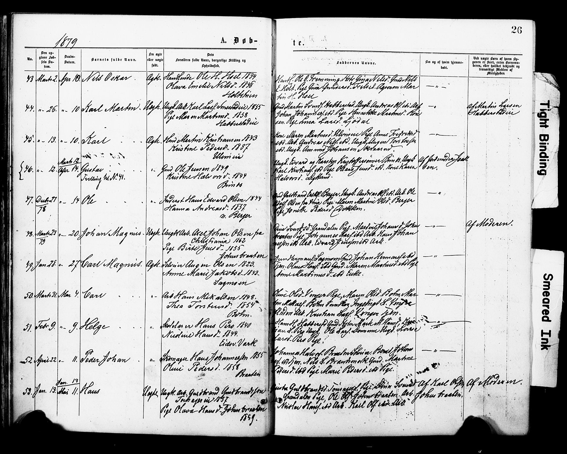 Eidsvoll prestekontor Kirkebøker, AV/SAO-A-10888/F/Fa/L0001: Parish register (official) no. I 1, 1877-1881, p. 26