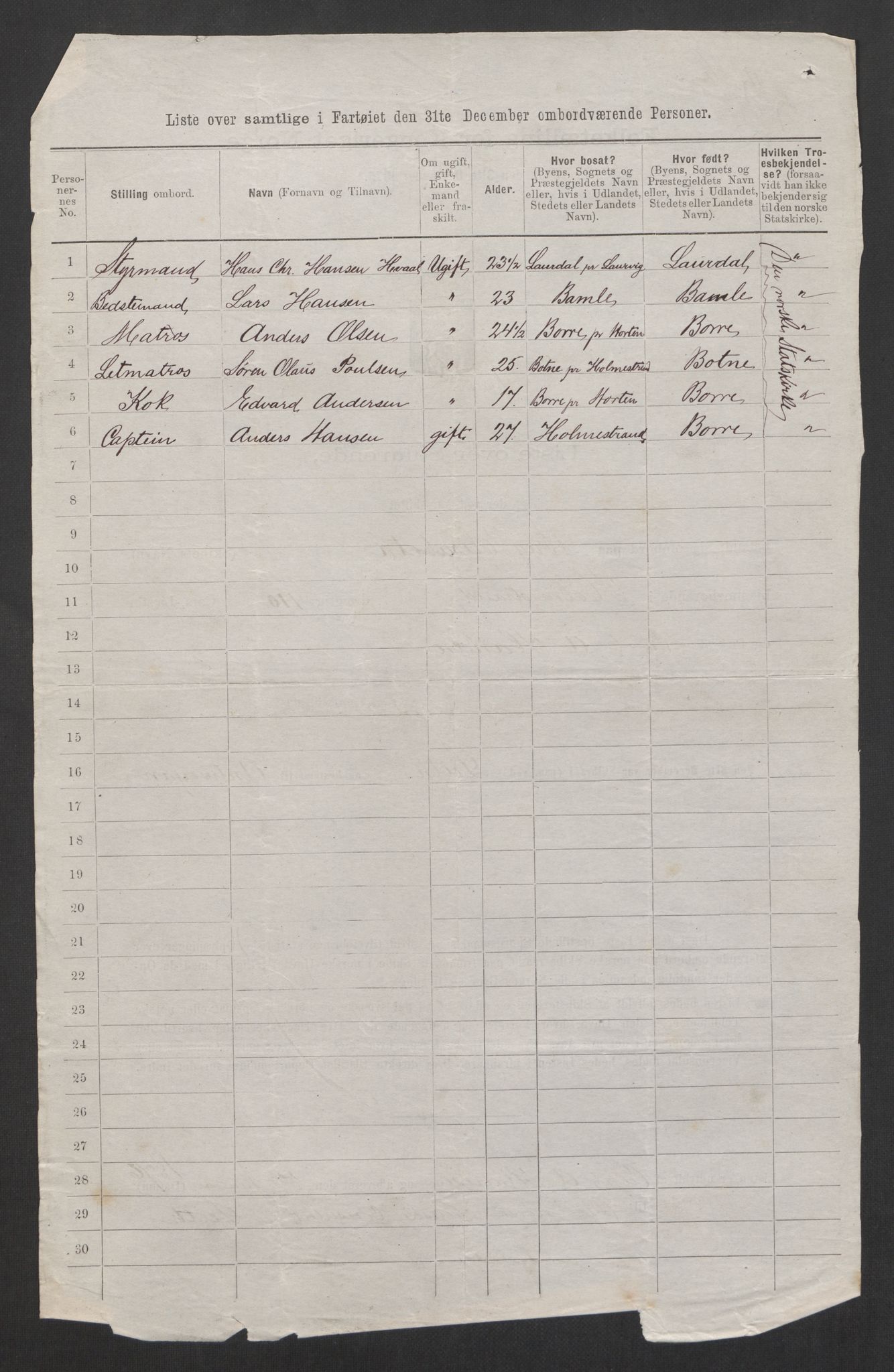 RA, 1875 census, lists of crew on ships: Ships in ports abroad, 1875, p. 328