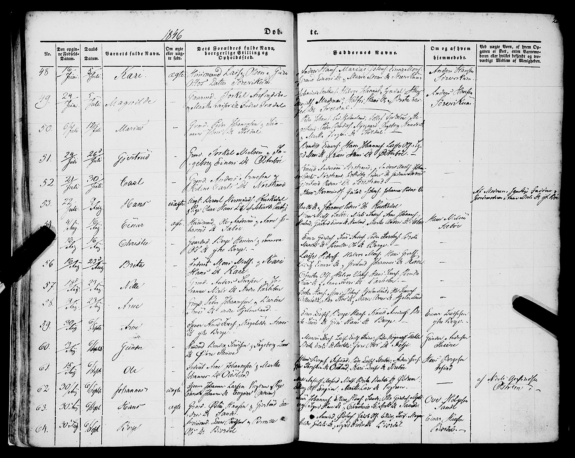 Lavik sokneprestembete, AV/SAB-A-80901: Parish register (official) no. A 3, 1843-1863, p. 25