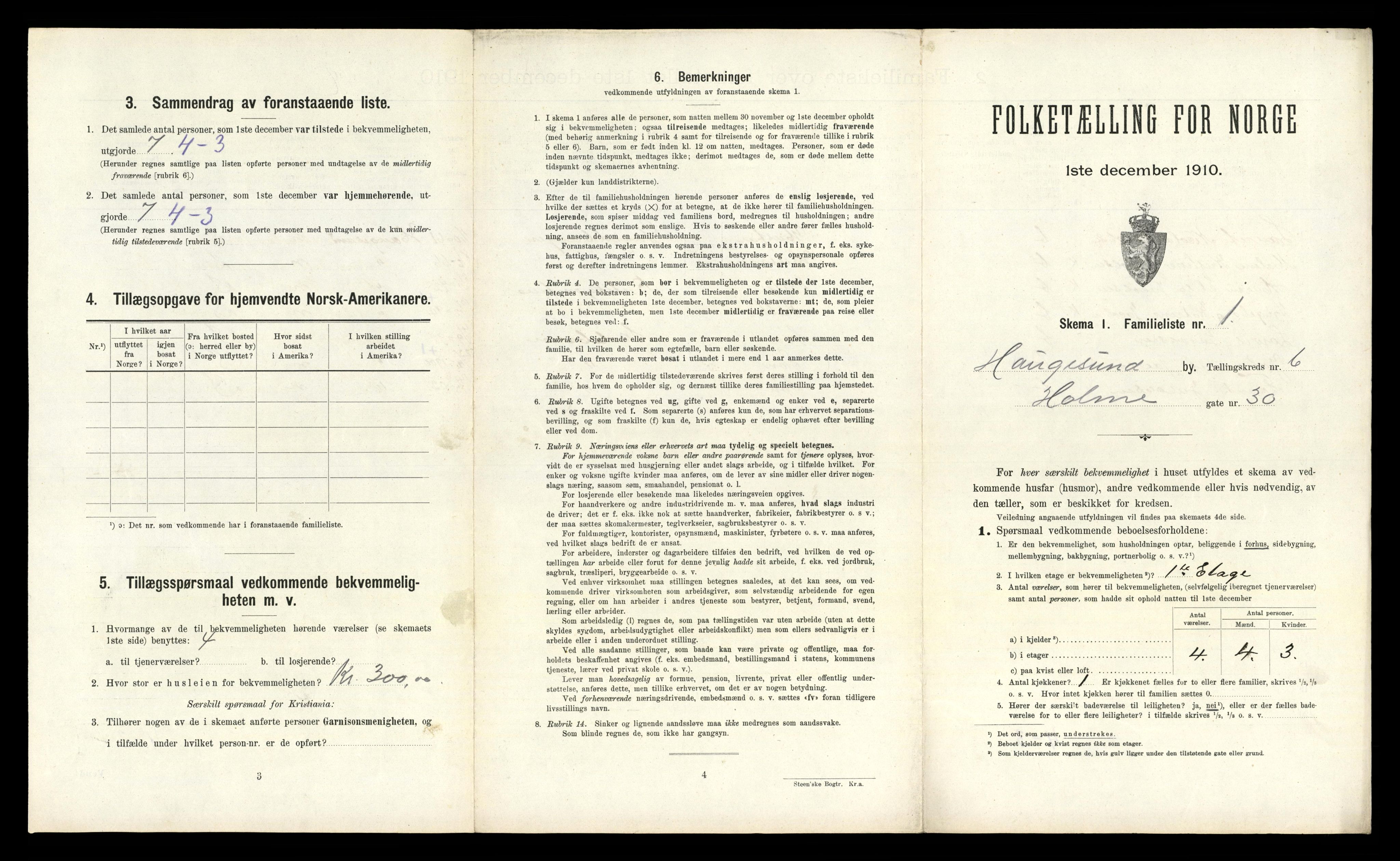 RA, 1910 census for Haugesund, 1910, p. 4994