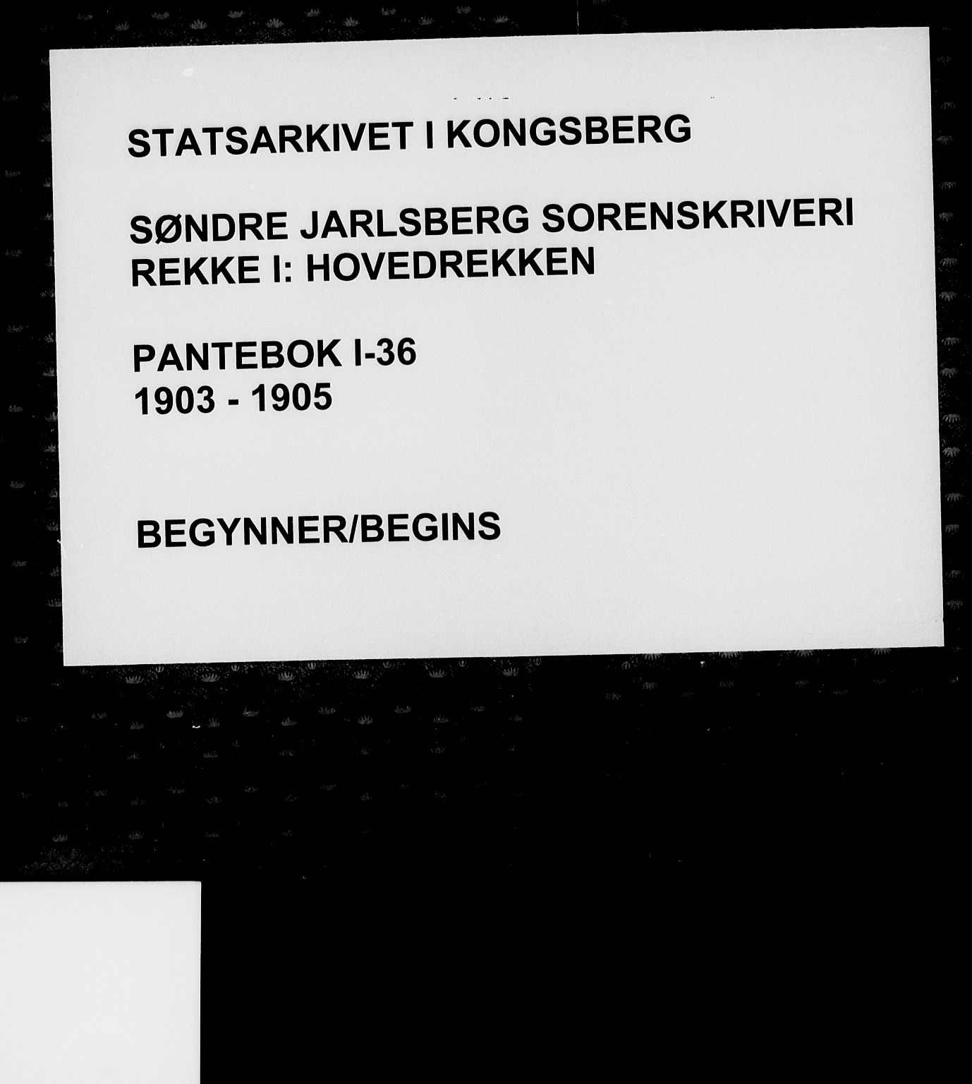 Søndre Jarlsberg sorenskriveri, SAKO/A-129/G/Ga/Gaa/L0036: Mortgage book no. I 36, 1903-1905