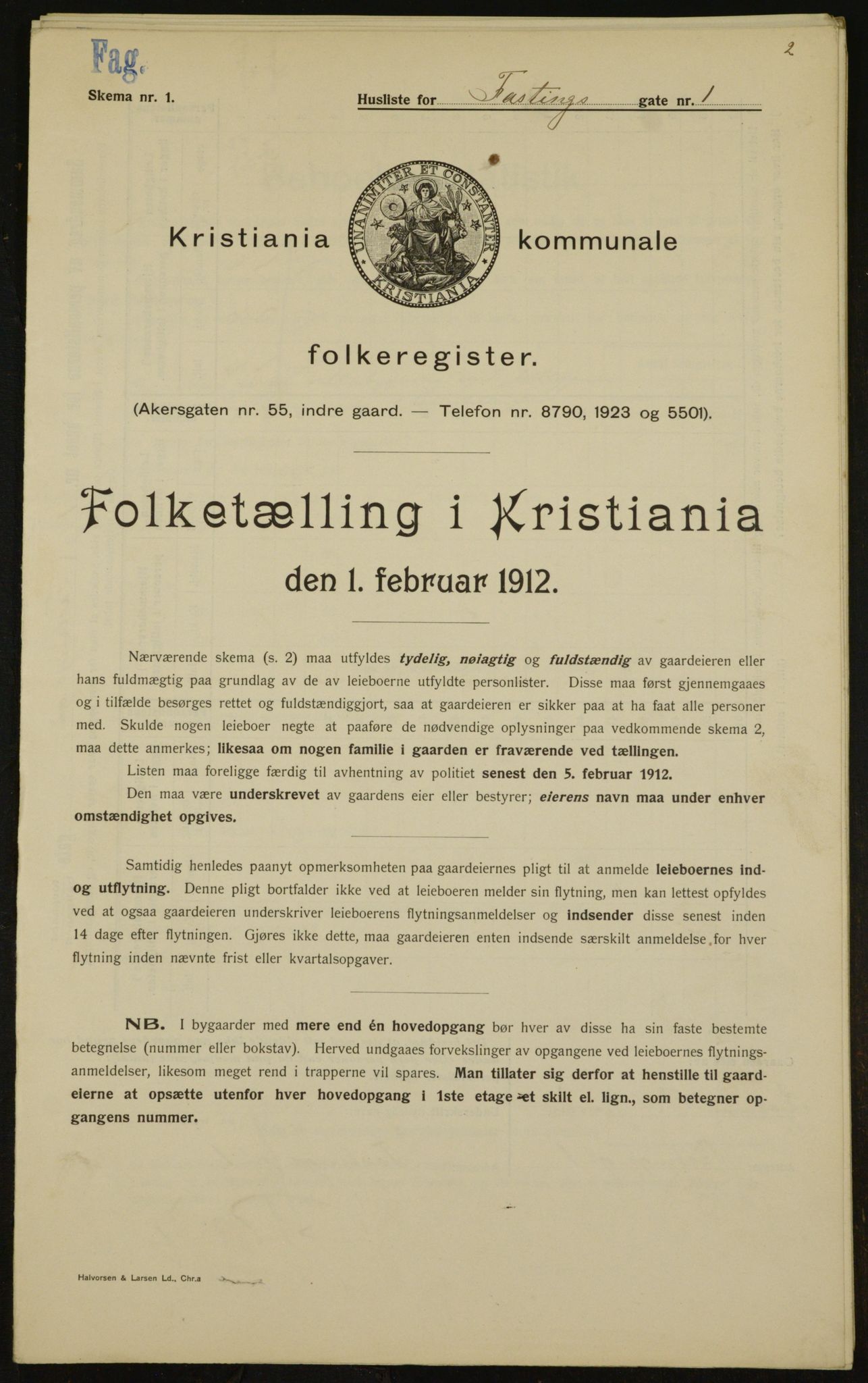 OBA, Municipal Census 1912 for Kristiania, 1912, p. 23597