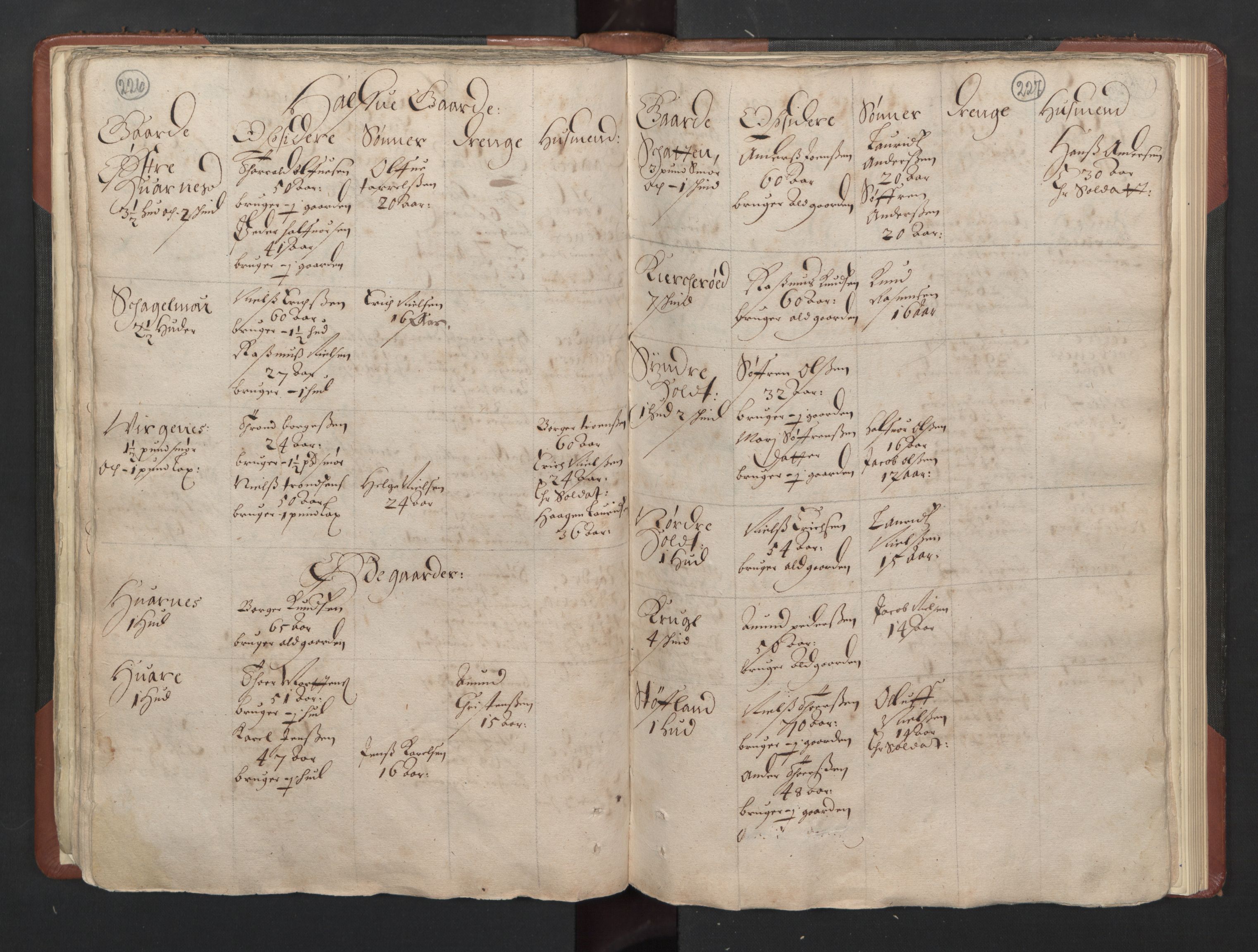 RA, Bailiff's Census 1664-1666, no. 5: Modern Buskerud county and modern Vestfold county, 1664, p. 226-227