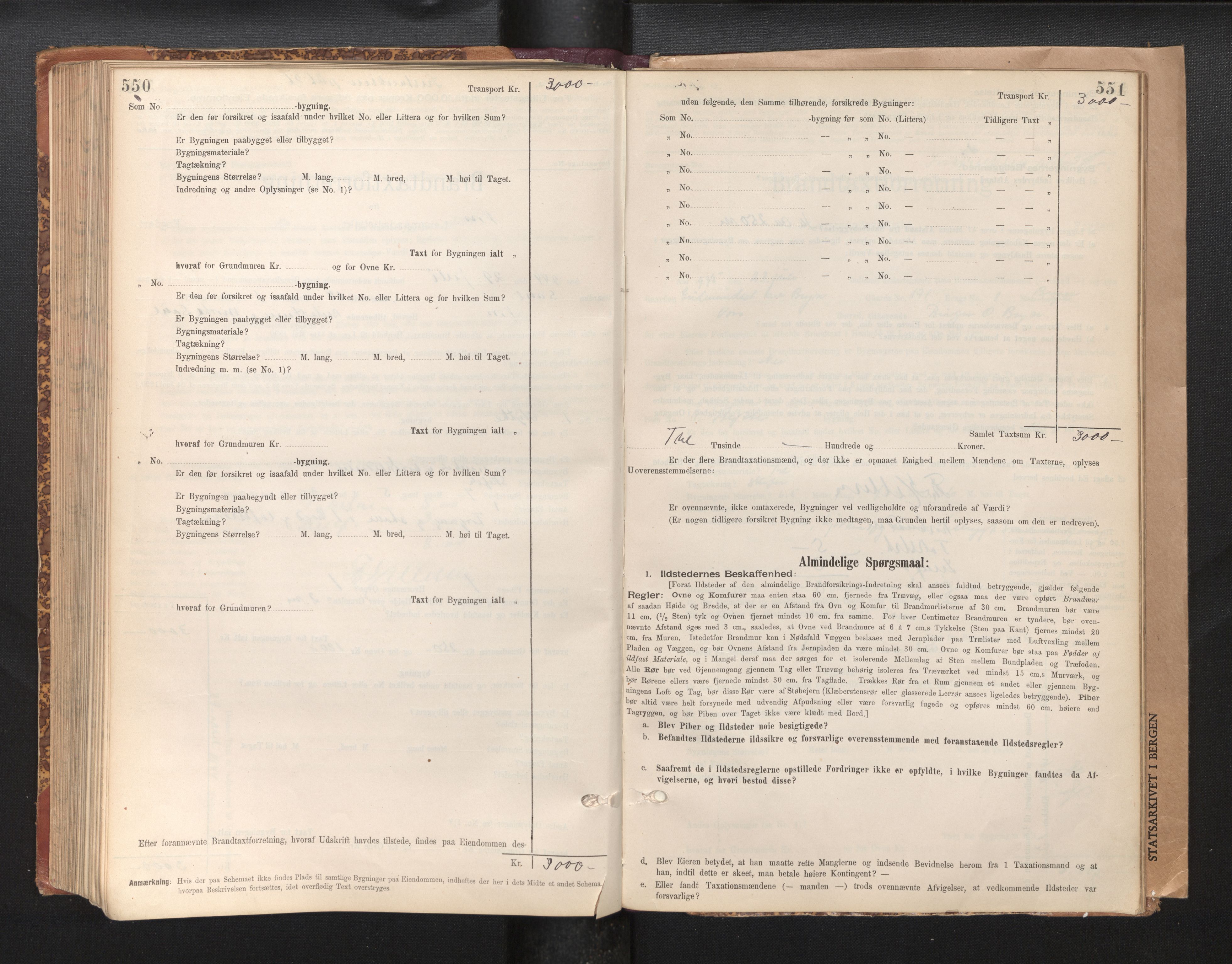 Lensmannen i Voss, AV/SAB-A-35801/0012/L0008: Branntakstprotokoll, skjematakst, 1895-1945, p. 550-551