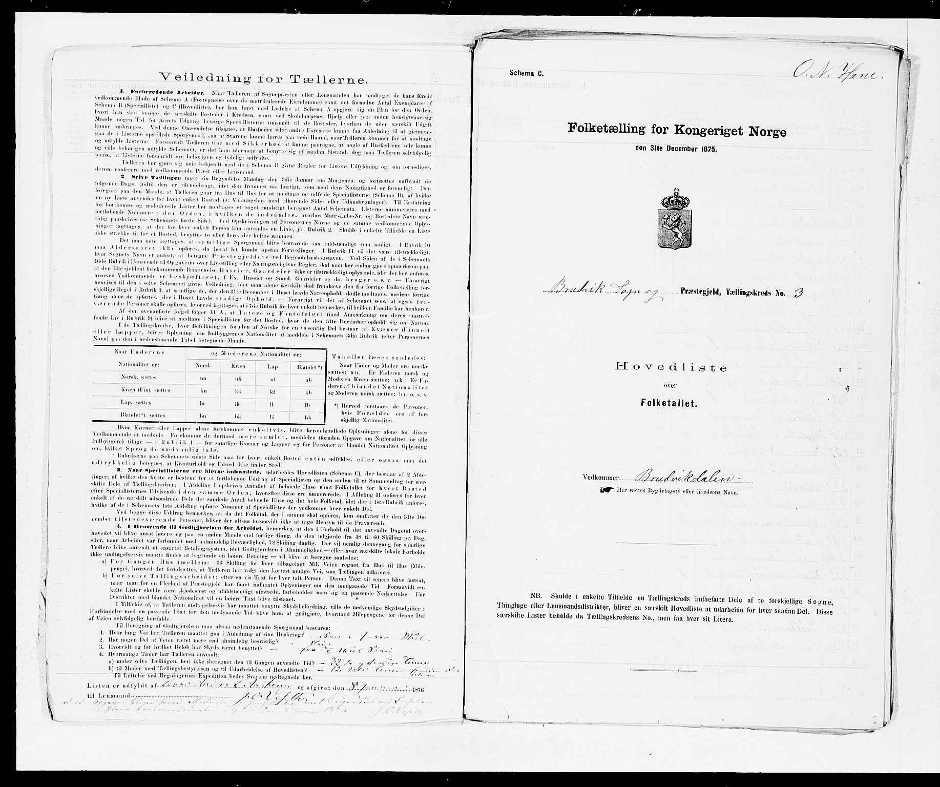 SAB, 1875 census for 1251P Bruvik, 1875, p. 6