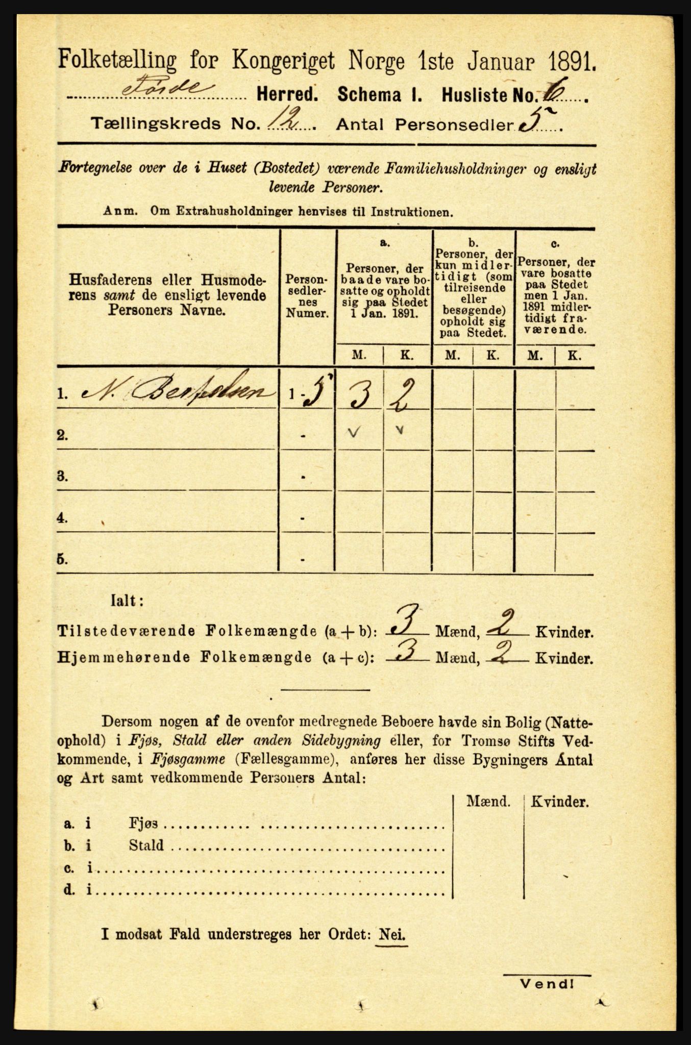 RA, 1891 census for 1432 Førde, 1891, p. 4251