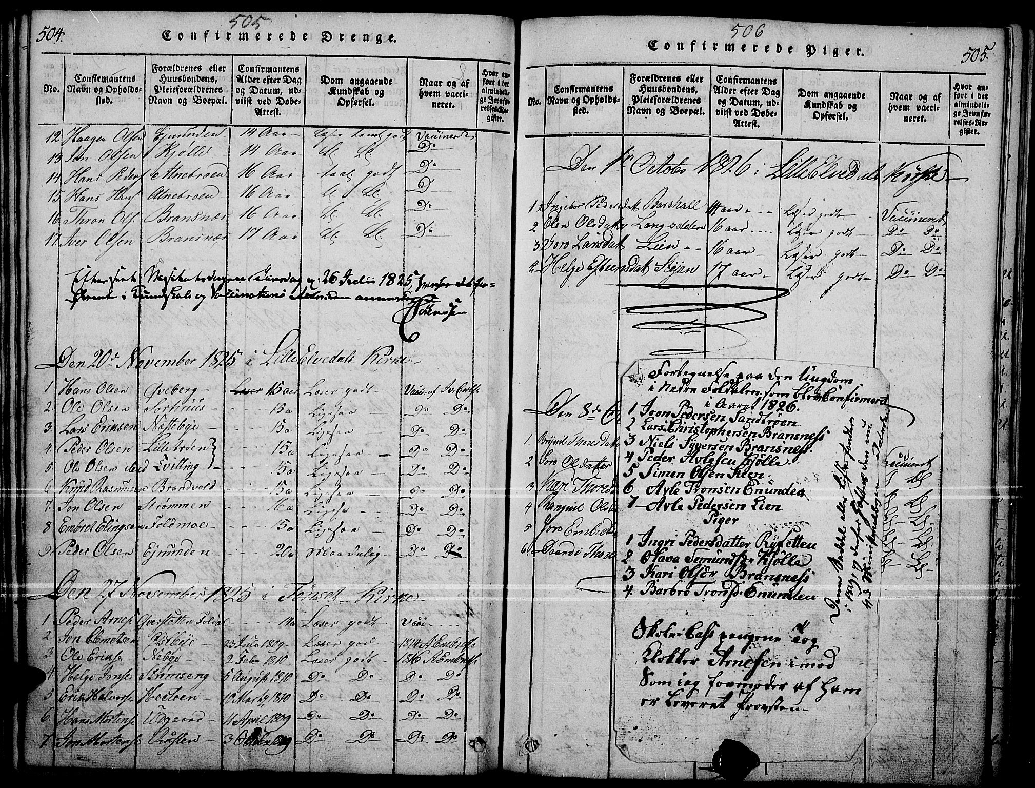 Tynset prestekontor, AV/SAH-PREST-058/H/Ha/Haa/L0018: Parish register (official) no. 18, 1815-1829, p. 504-505