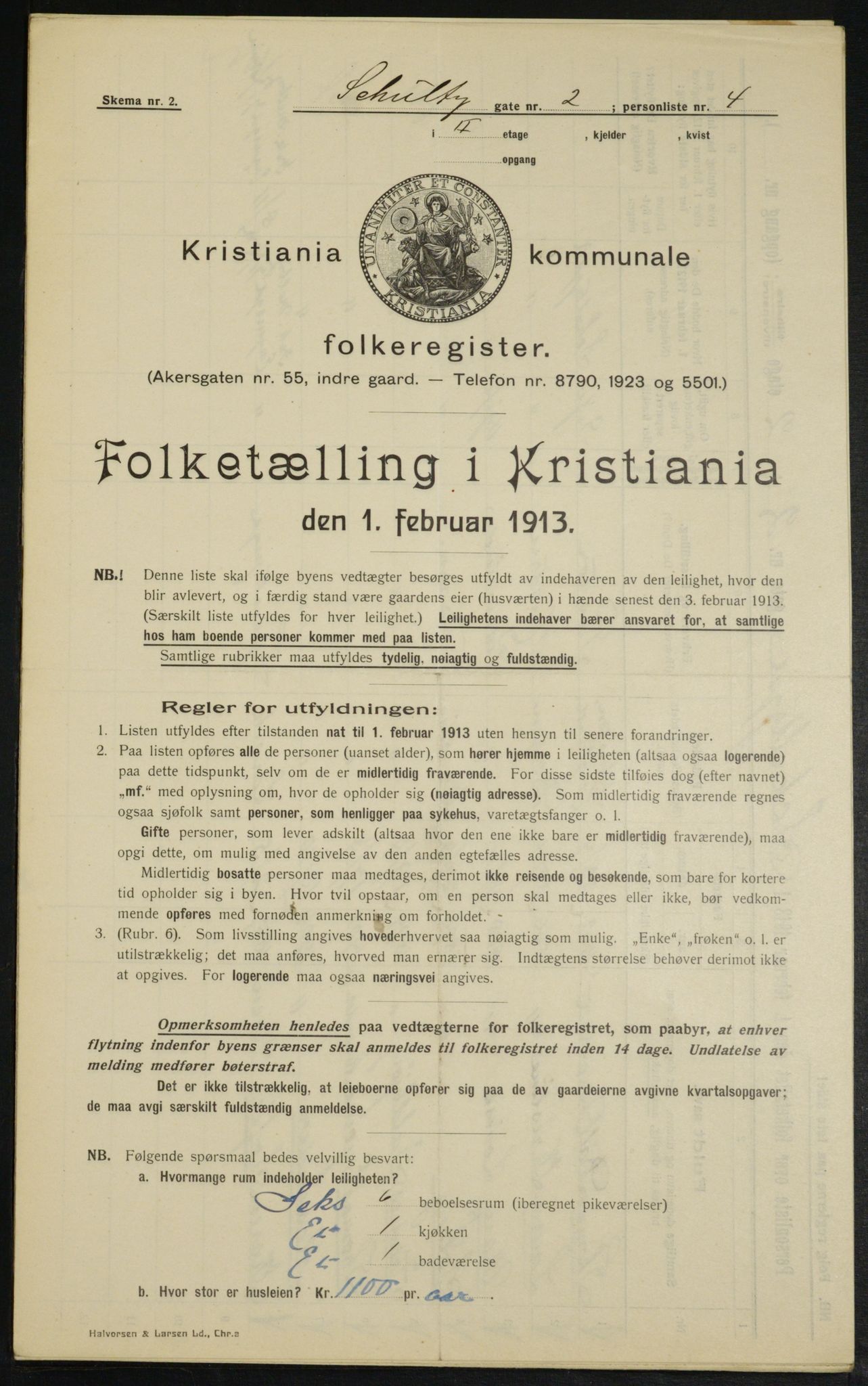 OBA, Municipal Census 1913 for Kristiania, 1913, p. 90507