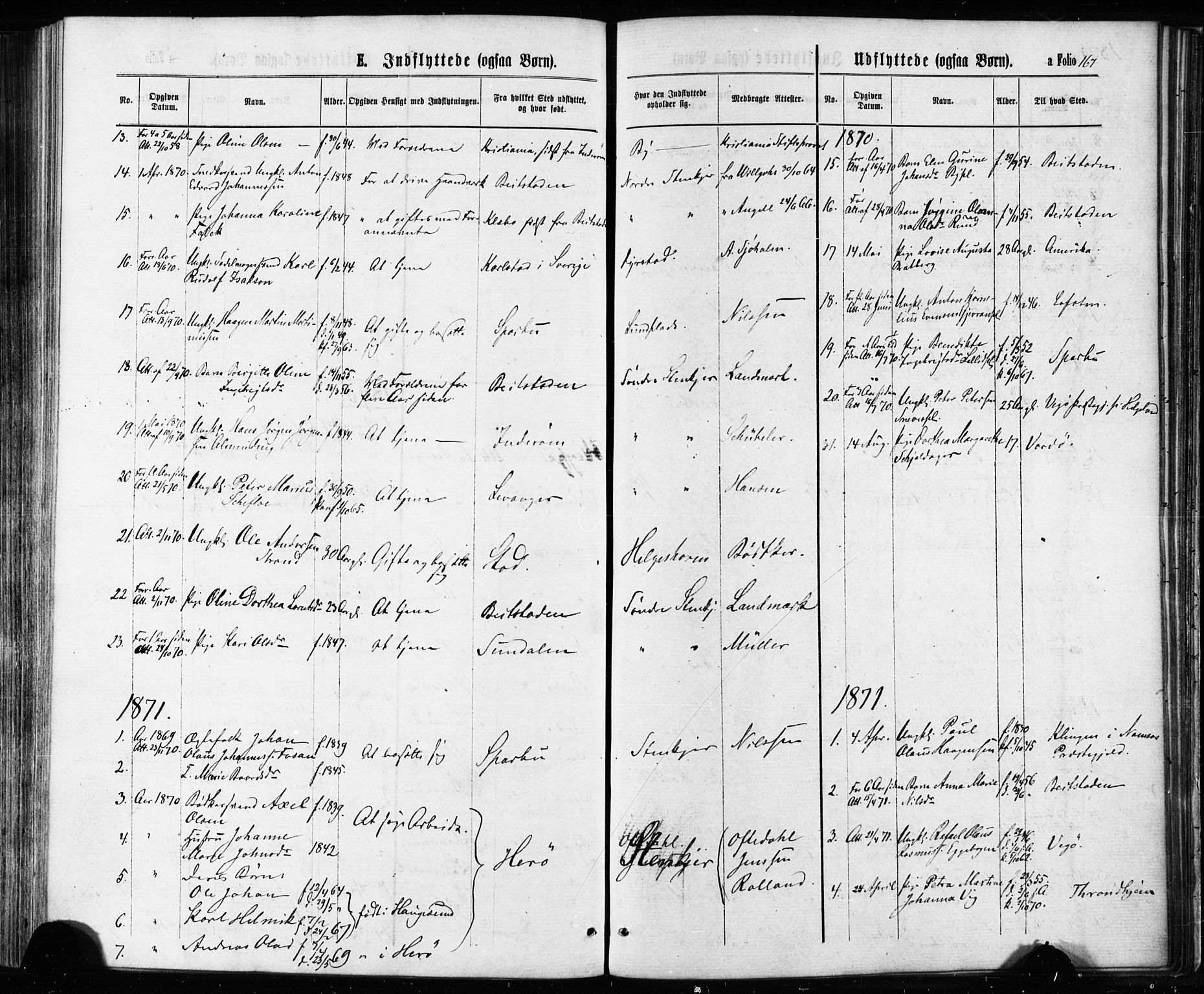 Ministerialprotokoller, klokkerbøker og fødselsregistre - Nord-Trøndelag, SAT/A-1458/739/L0370: Parish register (official) no. 739A02, 1868-1881, p. 167