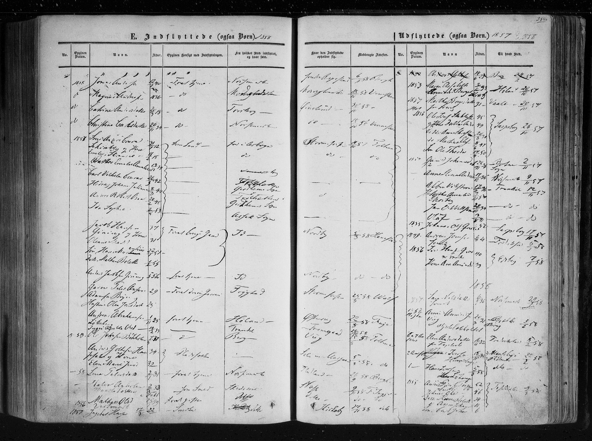 Aremark prestekontor Kirkebøker, AV/SAO-A-10899/F/Fc/L0003: Parish register (official) no. III 3, 1850-1865, p. 354