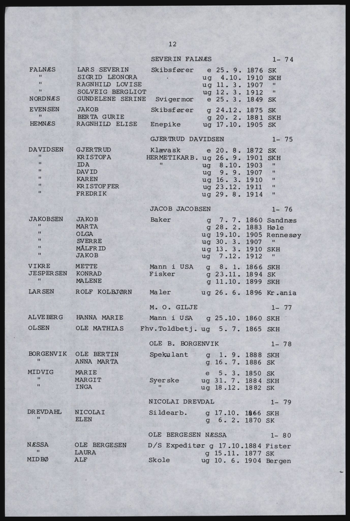 SAST, Copy of 1920 census for Karmøy, 1920, p. 24