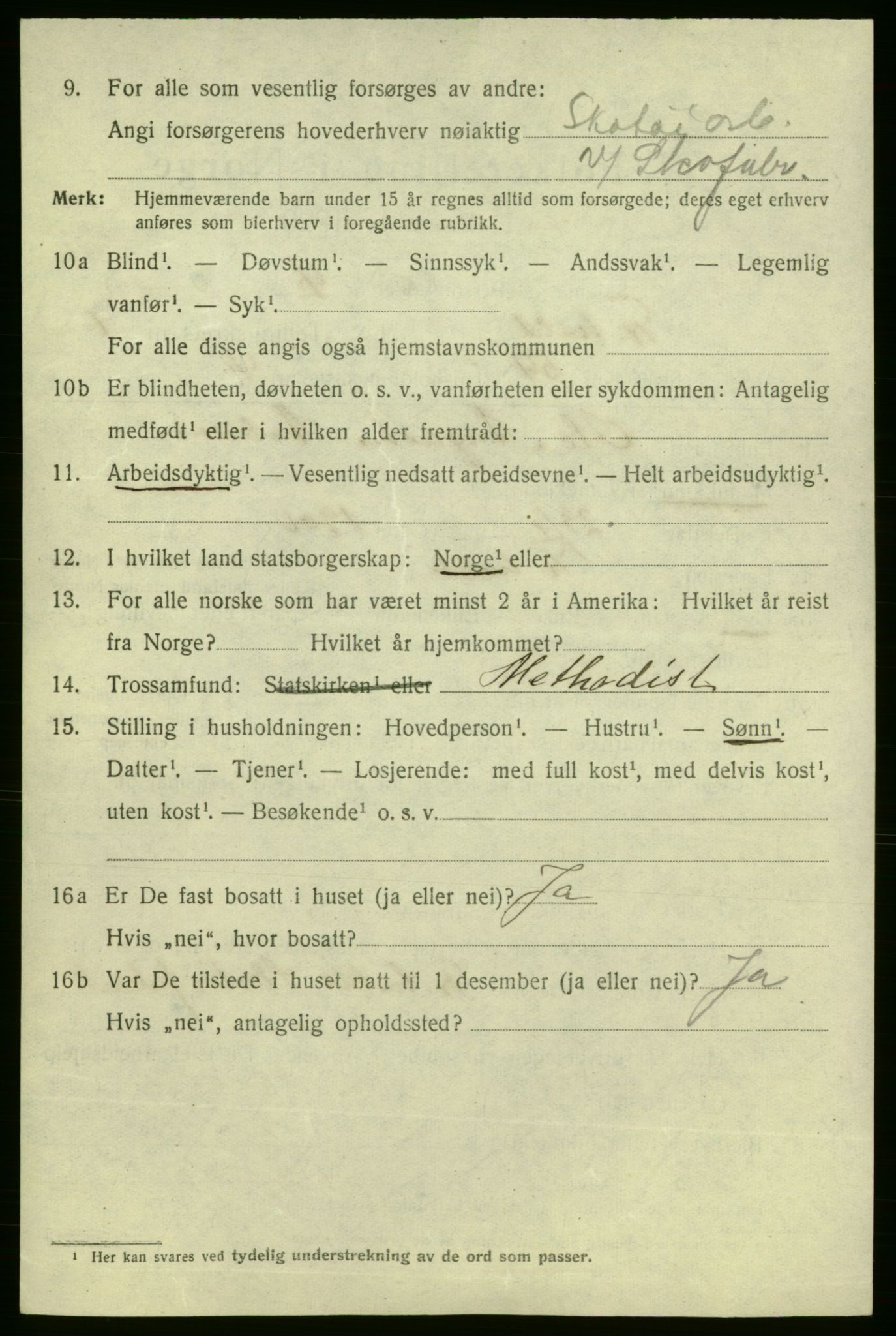 SAO, 1920 census for Fredrikshald, 1920, p. 9130