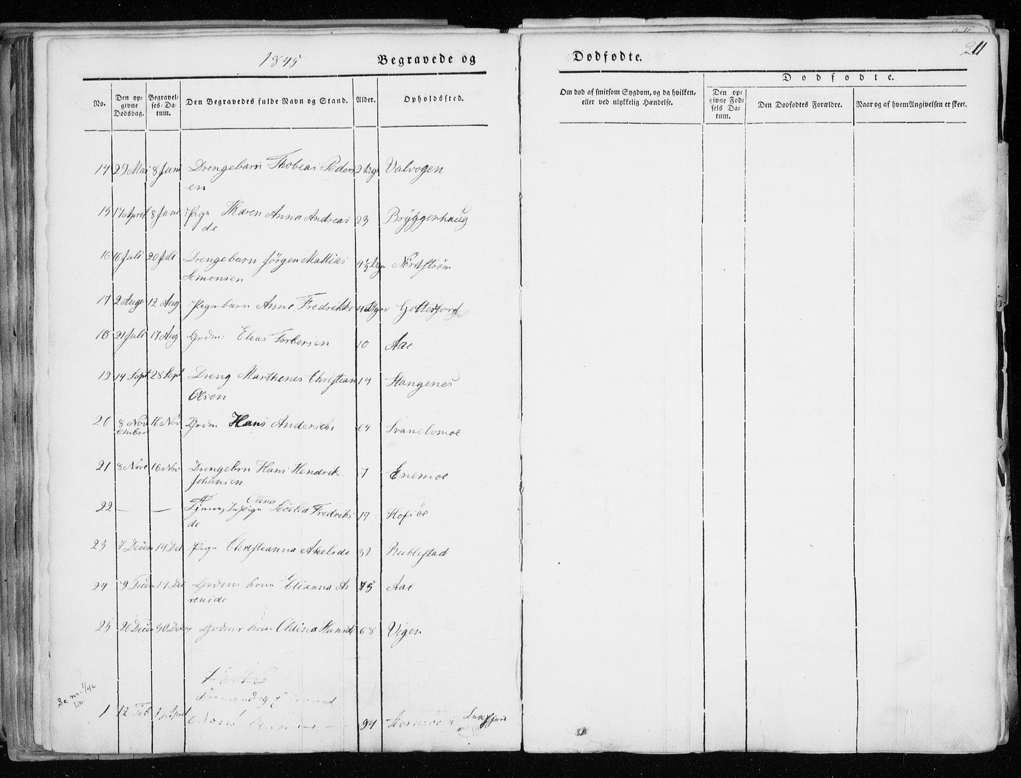 Tranøy sokneprestkontor, SATØ/S-1313/I/Ia/Iaa/L0006kirke: Parish register (official) no. 6, 1844-1855, p. 211