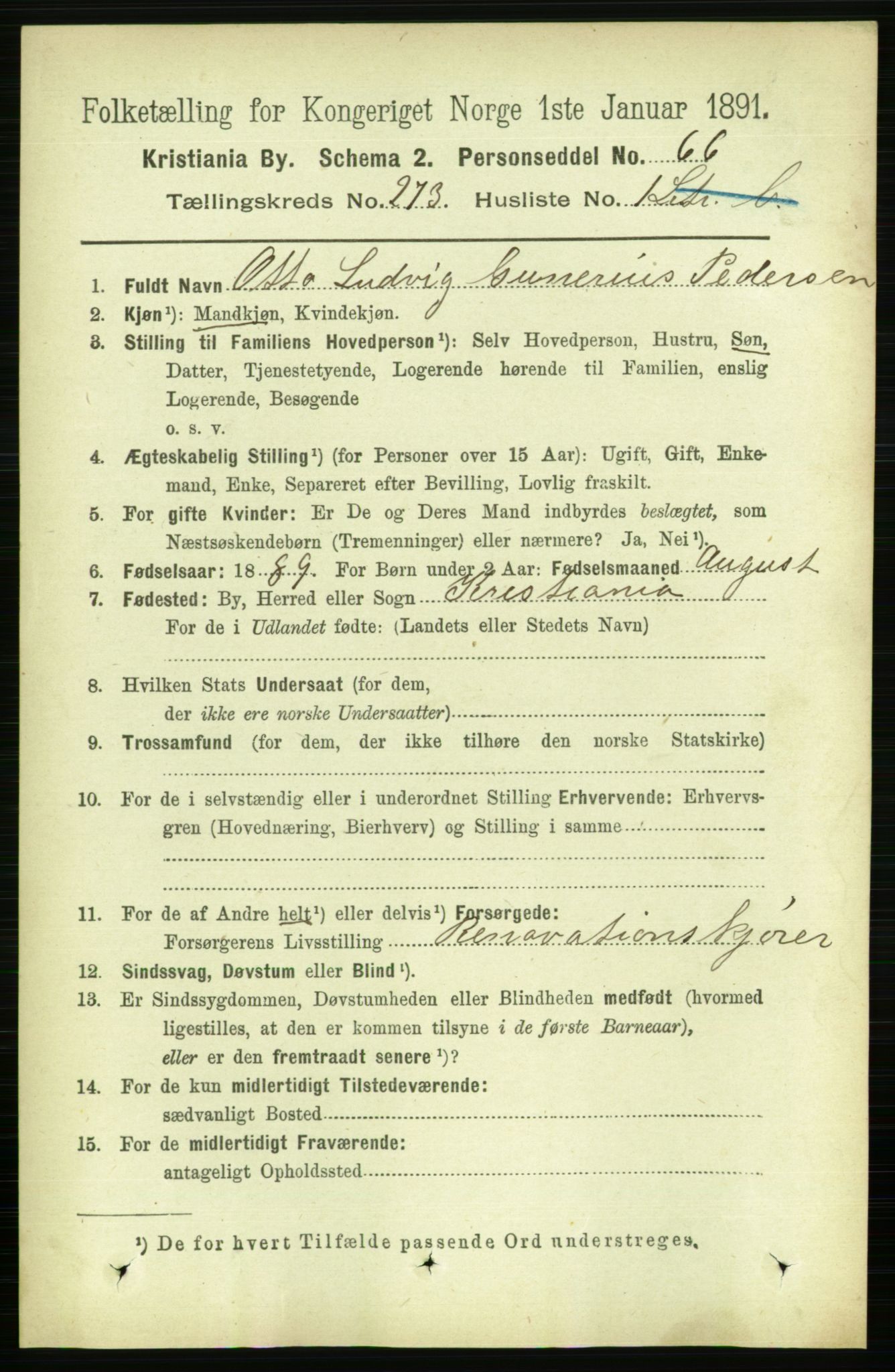 RA, 1891 census for 0301 Kristiania, 1891, p. 165825