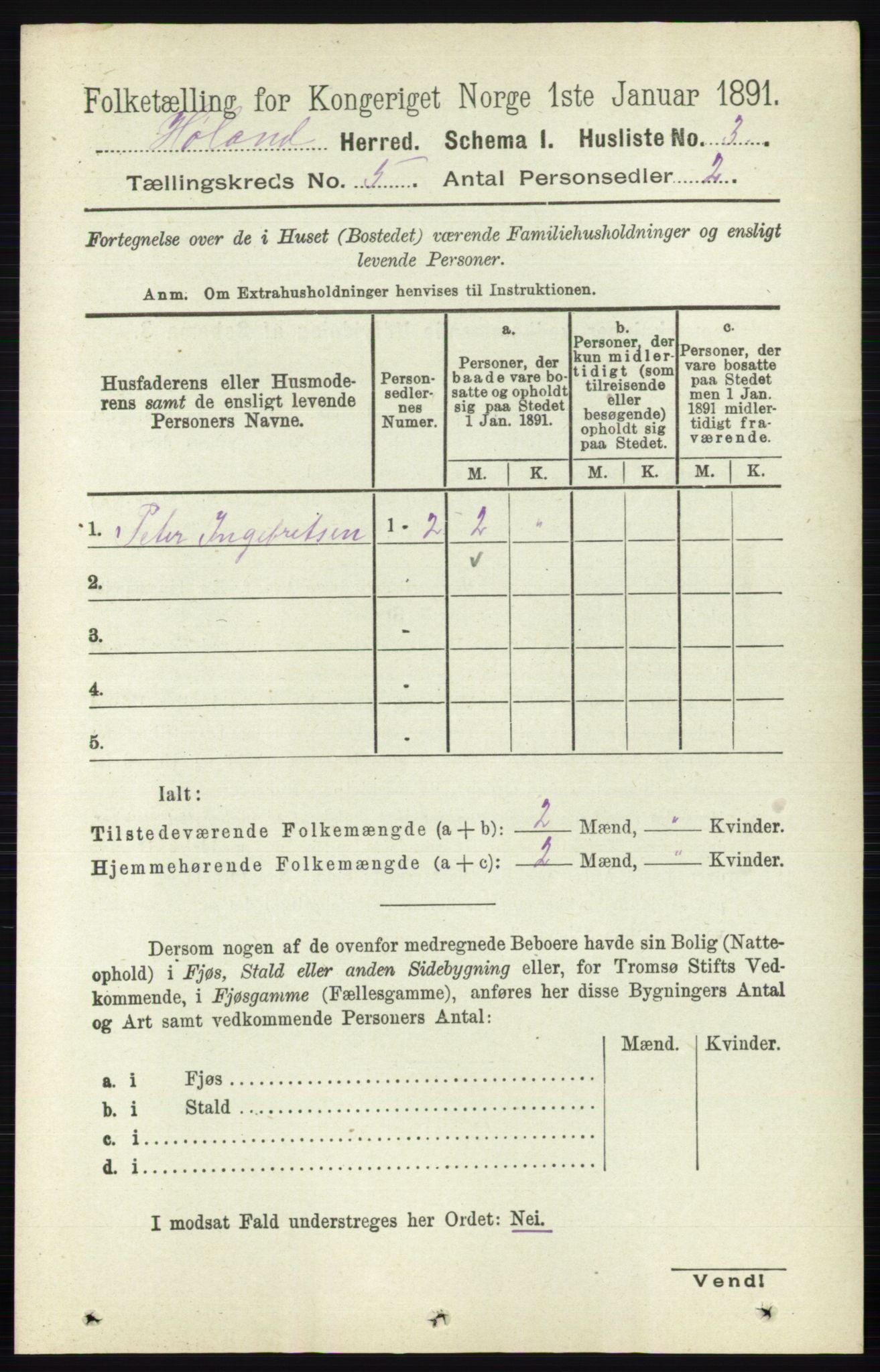 RA, 1891 census for 0221 Høland, 1891, p. 3379