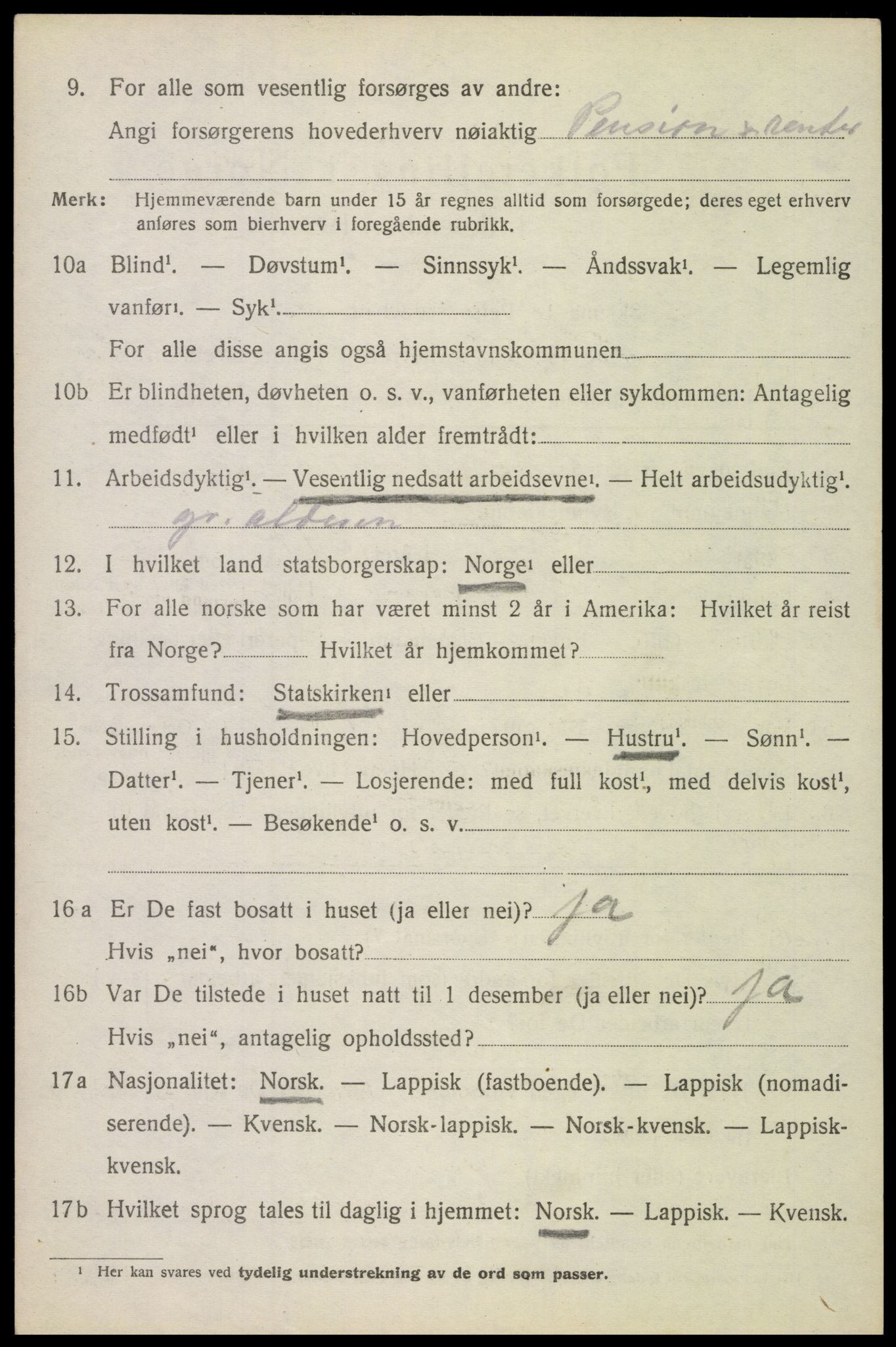 SAT, 1920 census for Hadsel, 1920, p. 15701