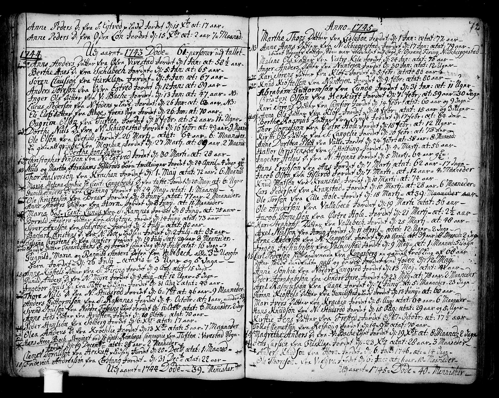 Ramnes kirkebøker, SAKO/A-314/F/Fa/L0001: Parish register (official) no. I 1, 1732-1774, p. 72