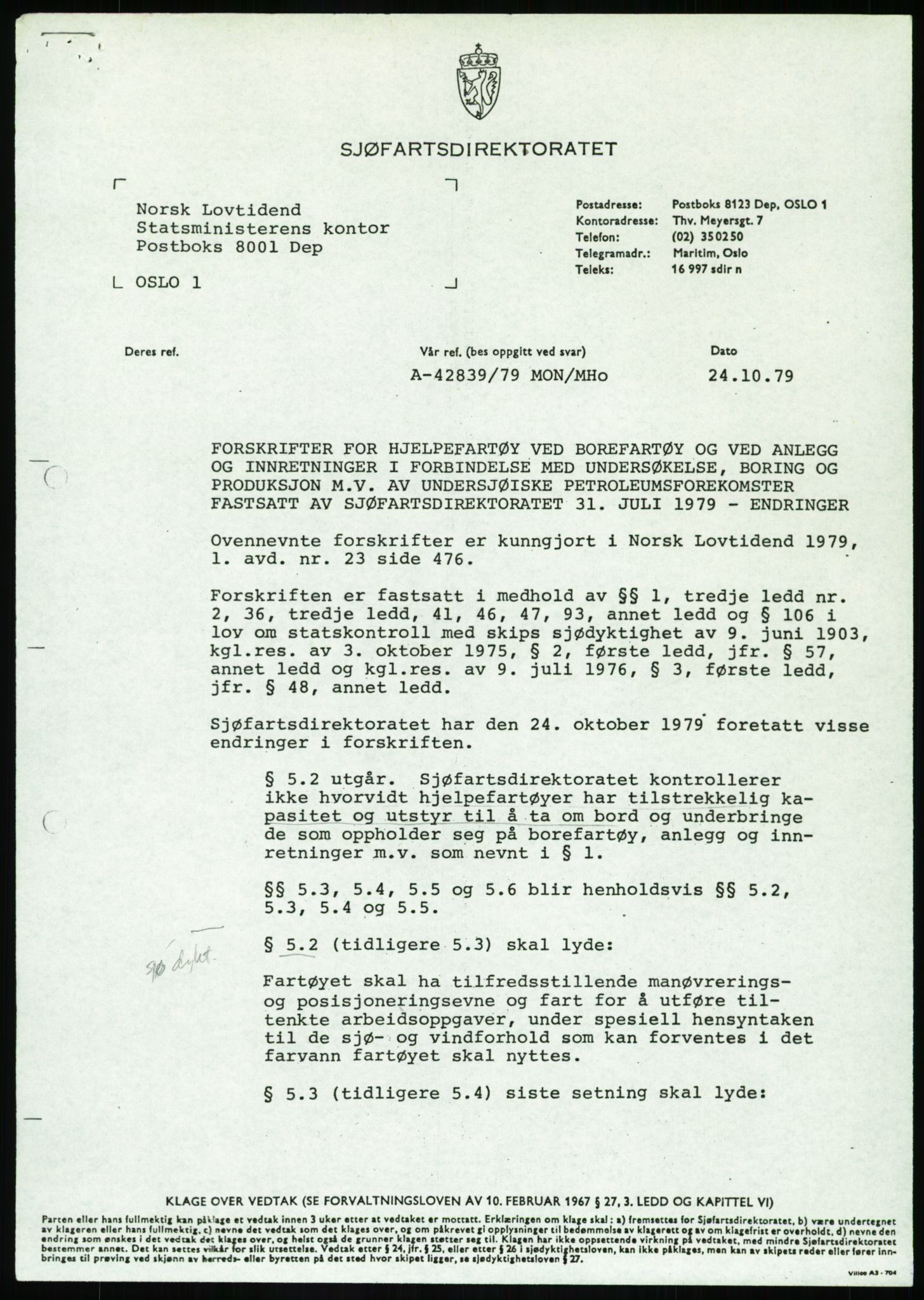Justisdepartementet, Granskningskommisjonen ved Alexander Kielland-ulykken 27.3.1980, RA/S-1165/D/L0017: P Hjelpefartøy (Doku.liste + P1-P6 av 6)/Q Hovedredningssentralen (Q0-Q27 av 27), 1980-1981, p. 5