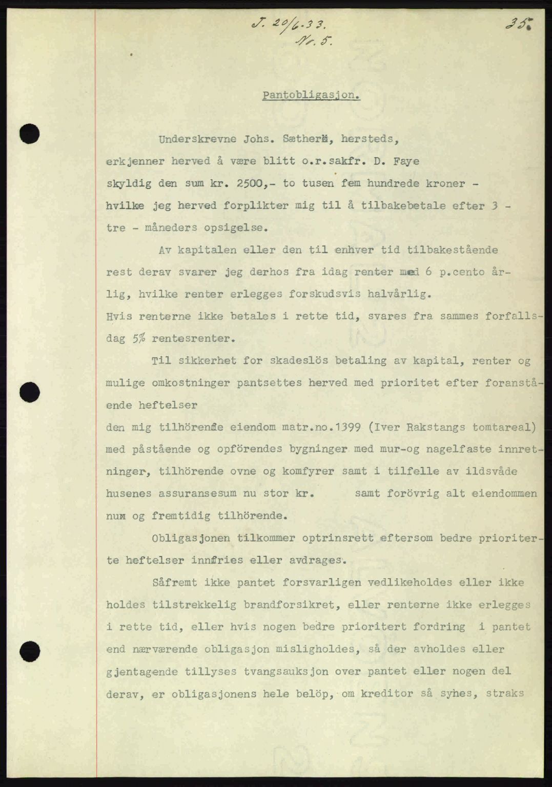 Kristiansund byfogd, AV/SAT-A-4587/A/27: Mortgage book no. 27, 1933-1934, Deed date: 20.06.1933