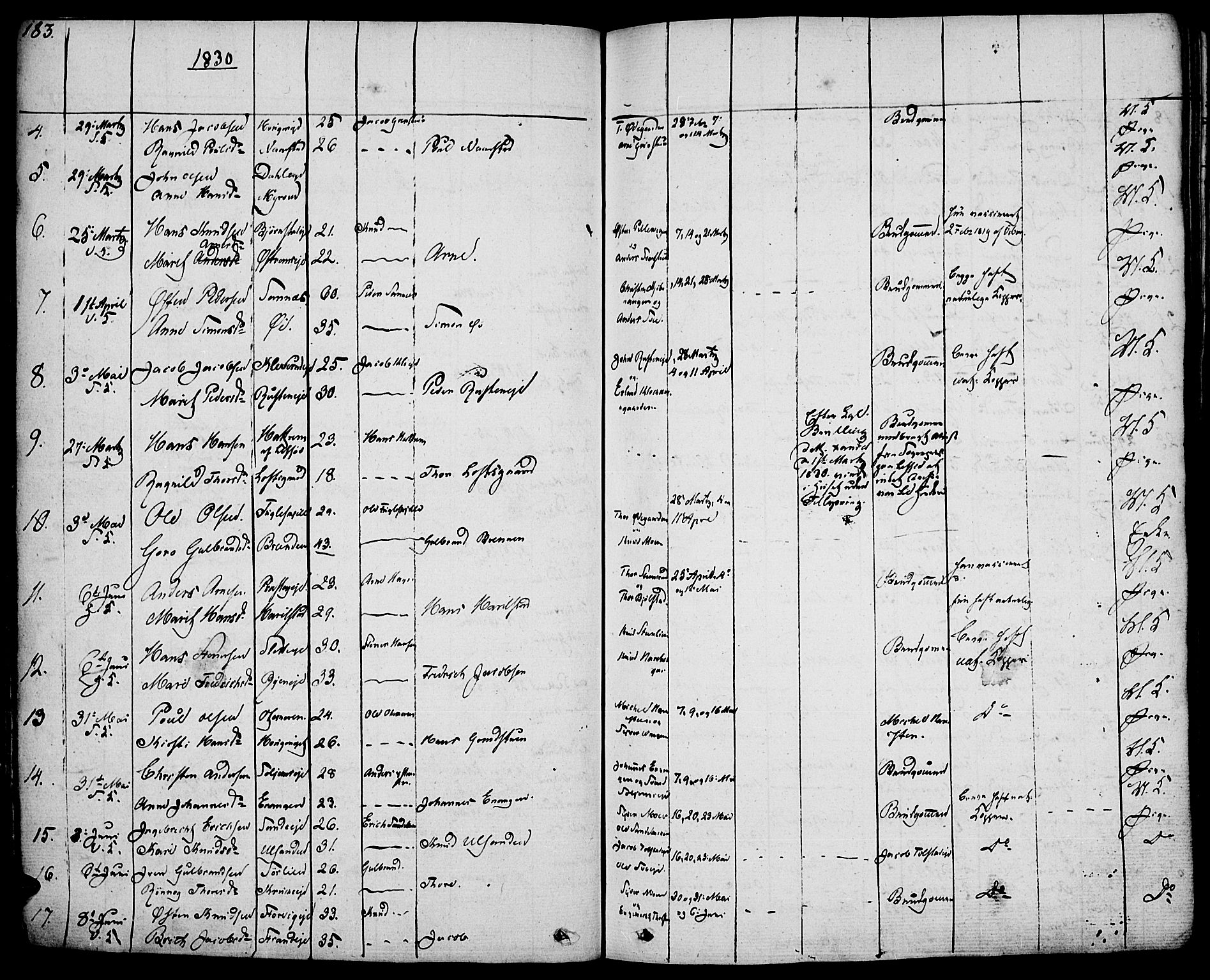 Vågå prestekontor, SAH/PREST-076/H/Ha/Haa/L0004: Parish register (official) no. 4 /1, 1827-1842, p. 183