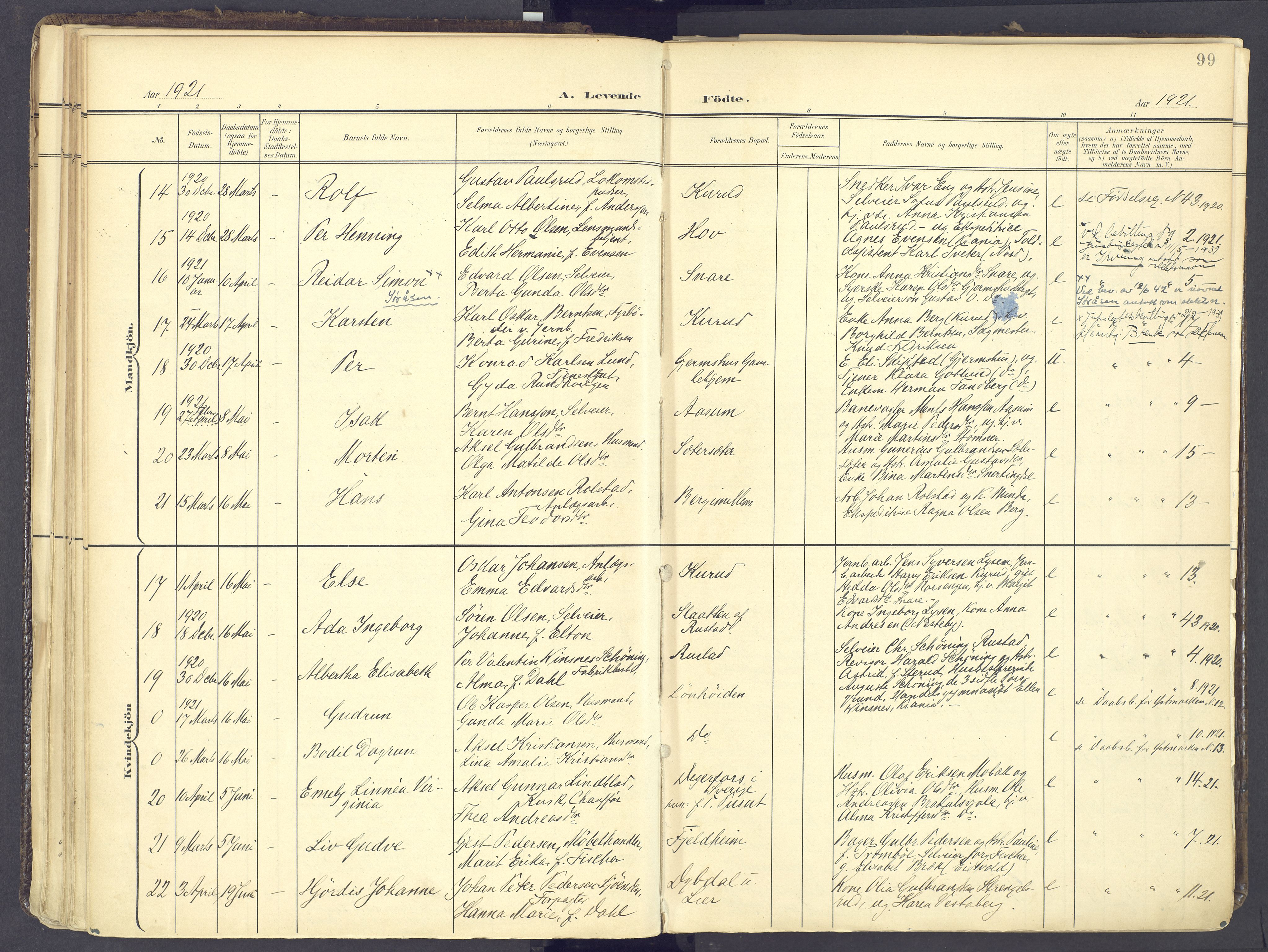 Vinger prestekontor, AV/SAH-PREST-024/H/Ha/Haa/L0017: Parish register (official) no. 17, 1901-1927, p. 99