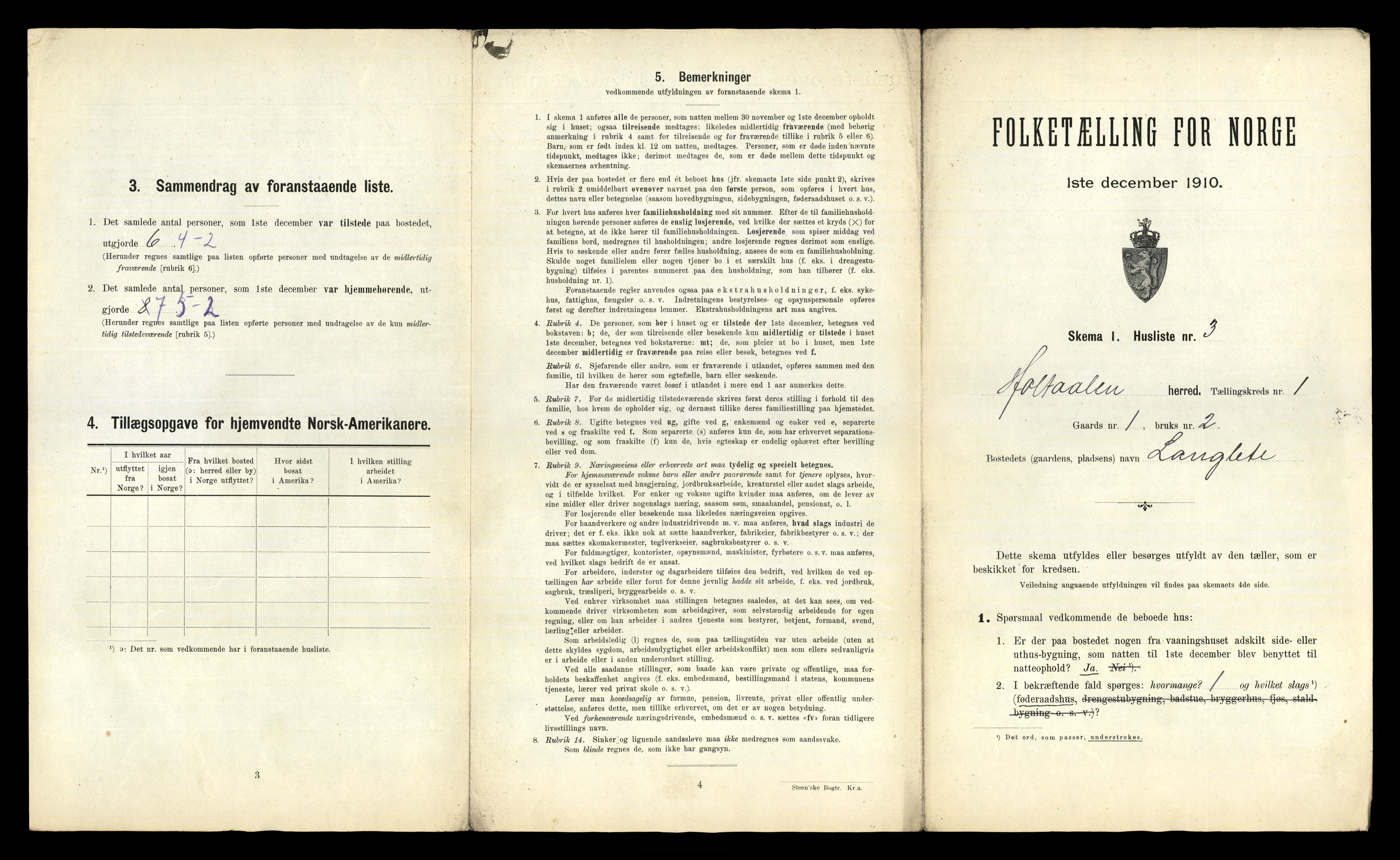 RA, 1910 census for Haltdalen, 1910, p. 24