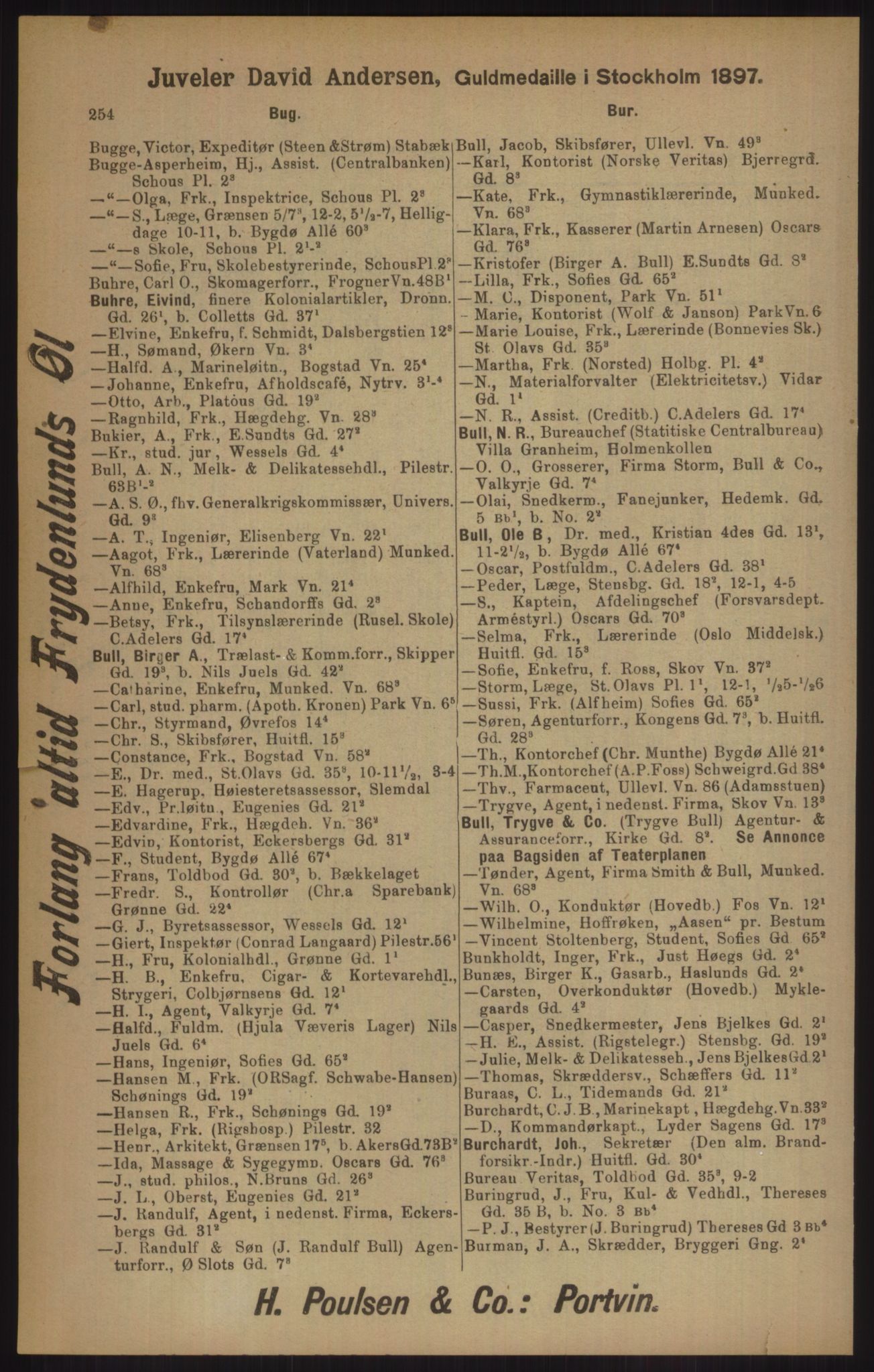 Kristiania/Oslo adressebok, PUBL/-, 1905, p. 254