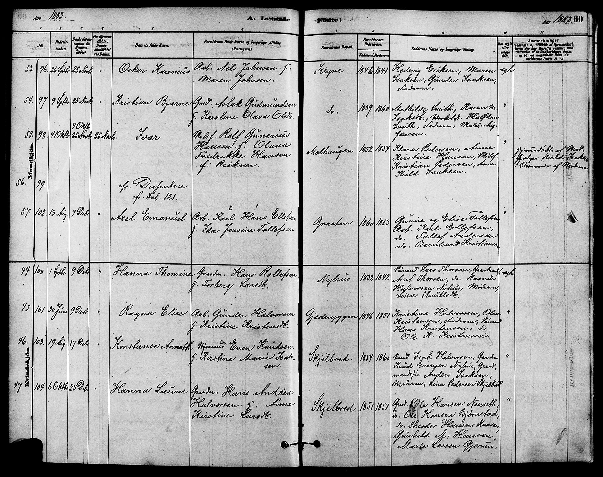 Solum kirkebøker, SAKO/A-306/F/Fa/L0009: Parish register (official) no. I 9, 1877-1887, p. 60