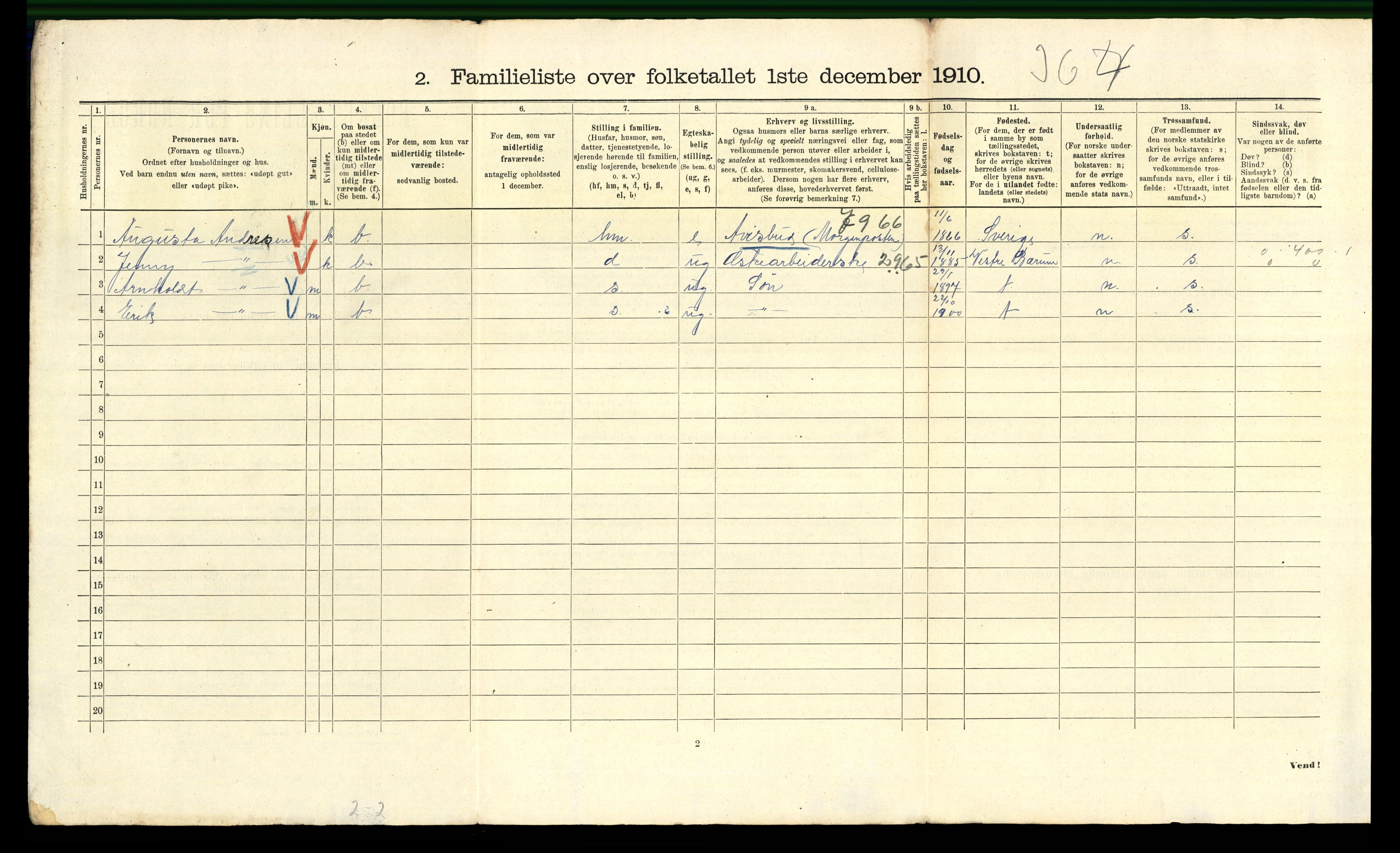 RA, 1910 census for Kristiania, 1910, p. 117938