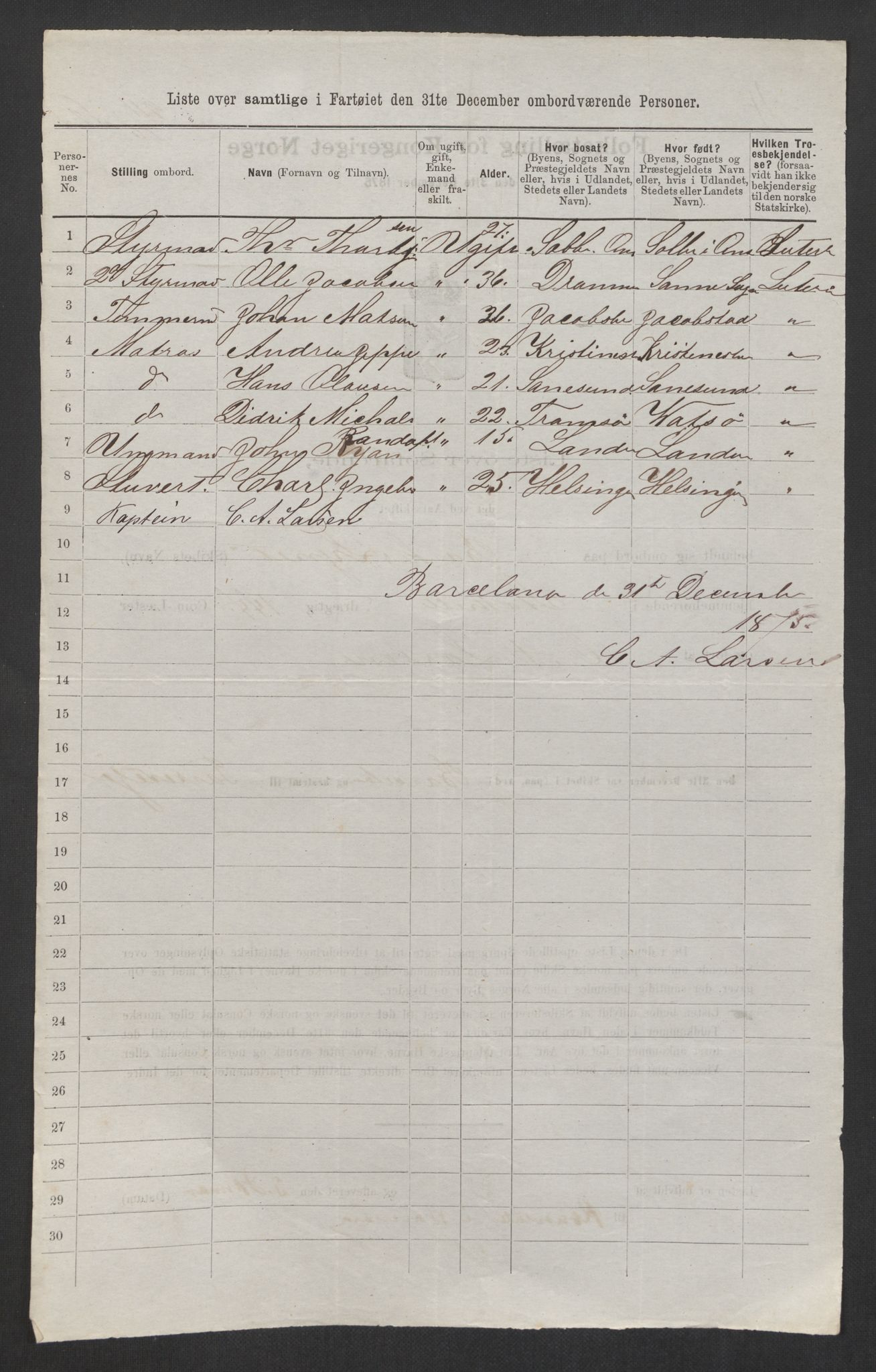 RA, 1875 census, lists of crew on ships: Ships in ports abroad, 1875, p. 774