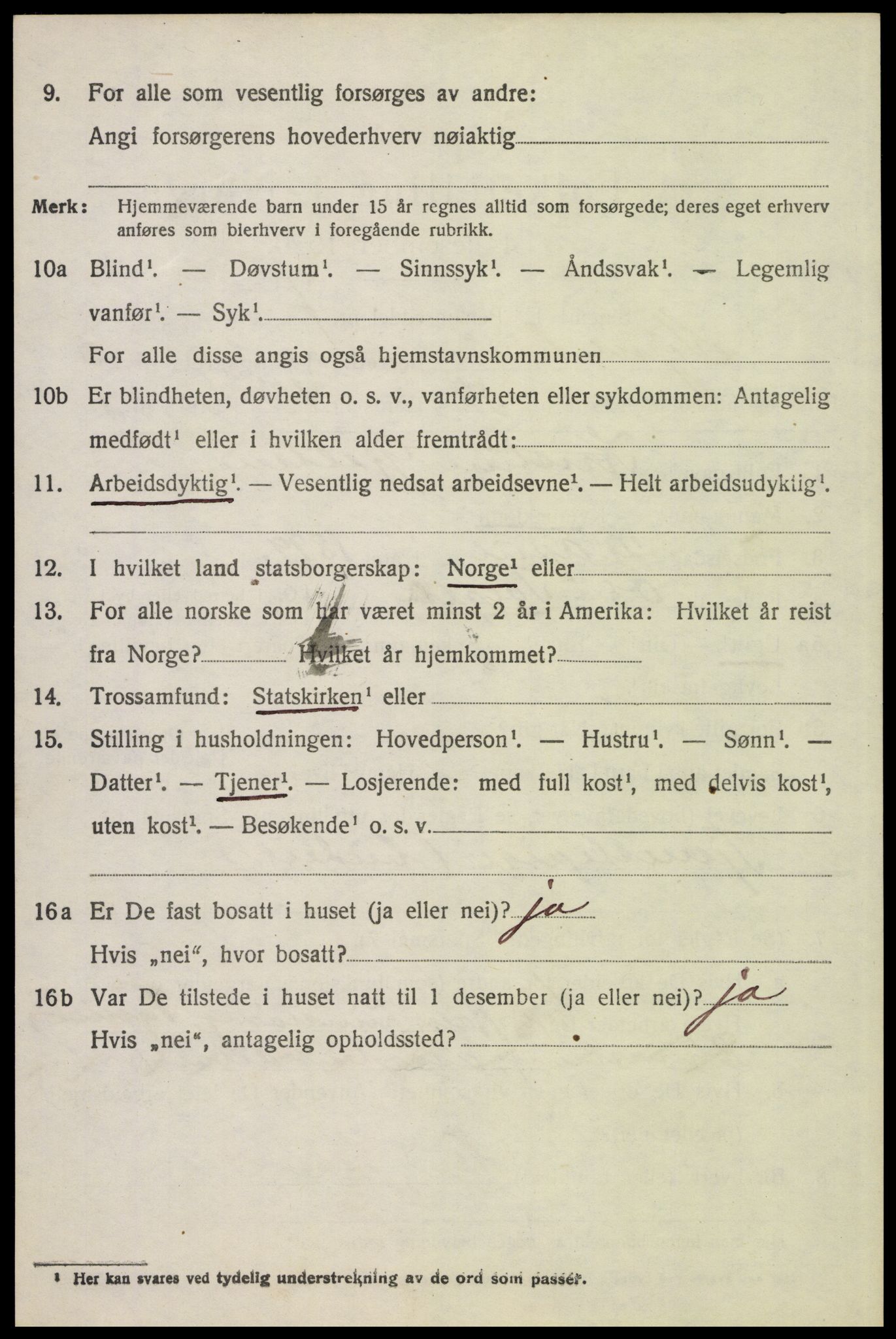 SAH, 1920 census for Tynset, 1920, p. 5493