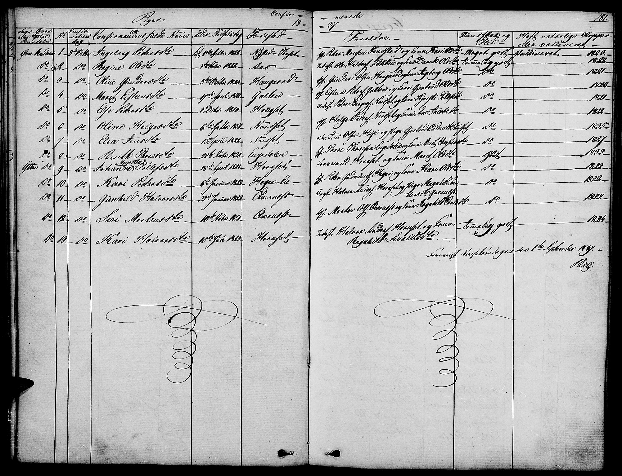 Rendalen prestekontor, AV/SAH-PREST-054/H/Ha/Haa/L0004: Parish register (official) no. 4, 1829-1852, p. 181