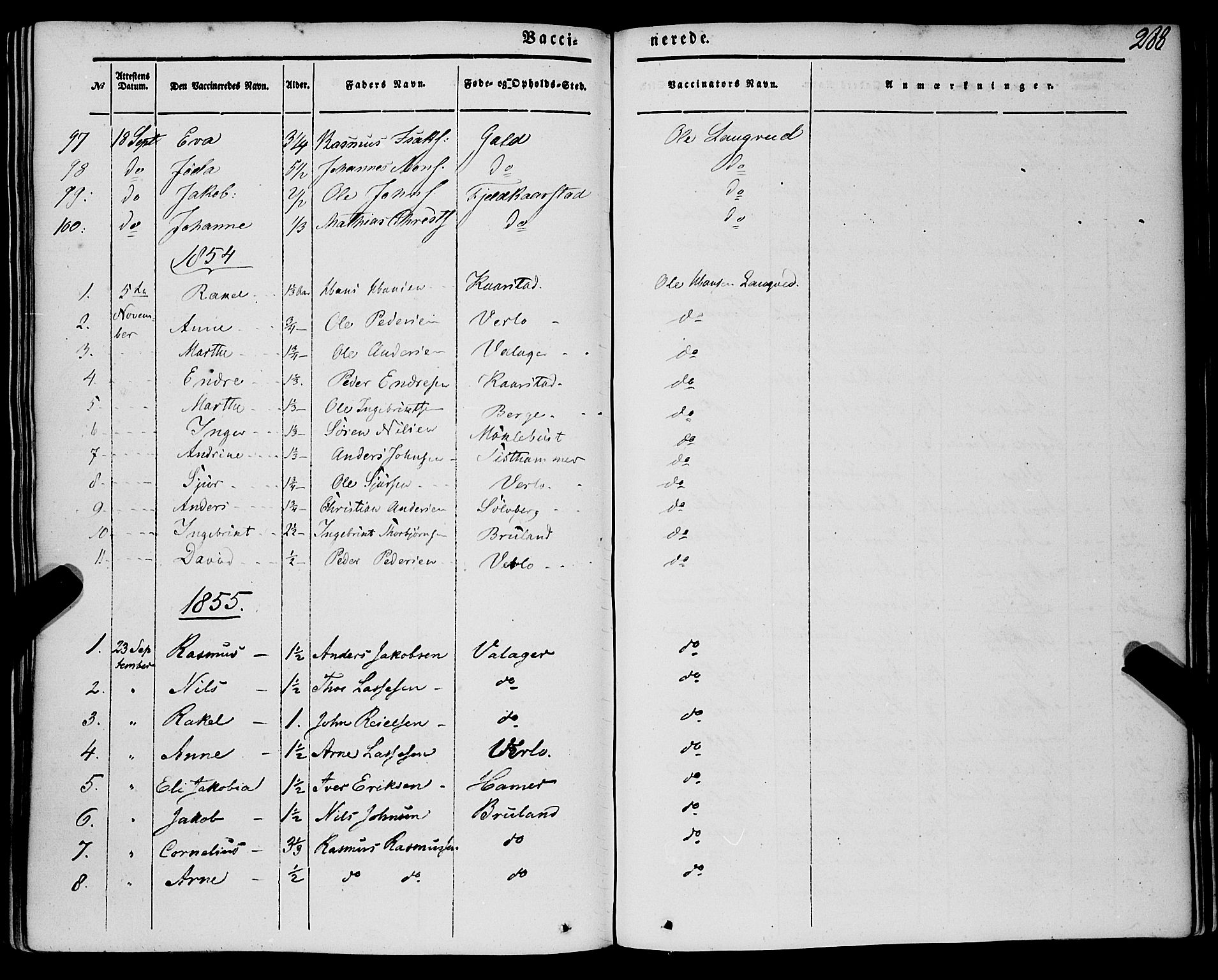 Innvik sokneprestembete, SAB/A-80501: Parish register (official) no. A 5, 1847-1865, p. 288