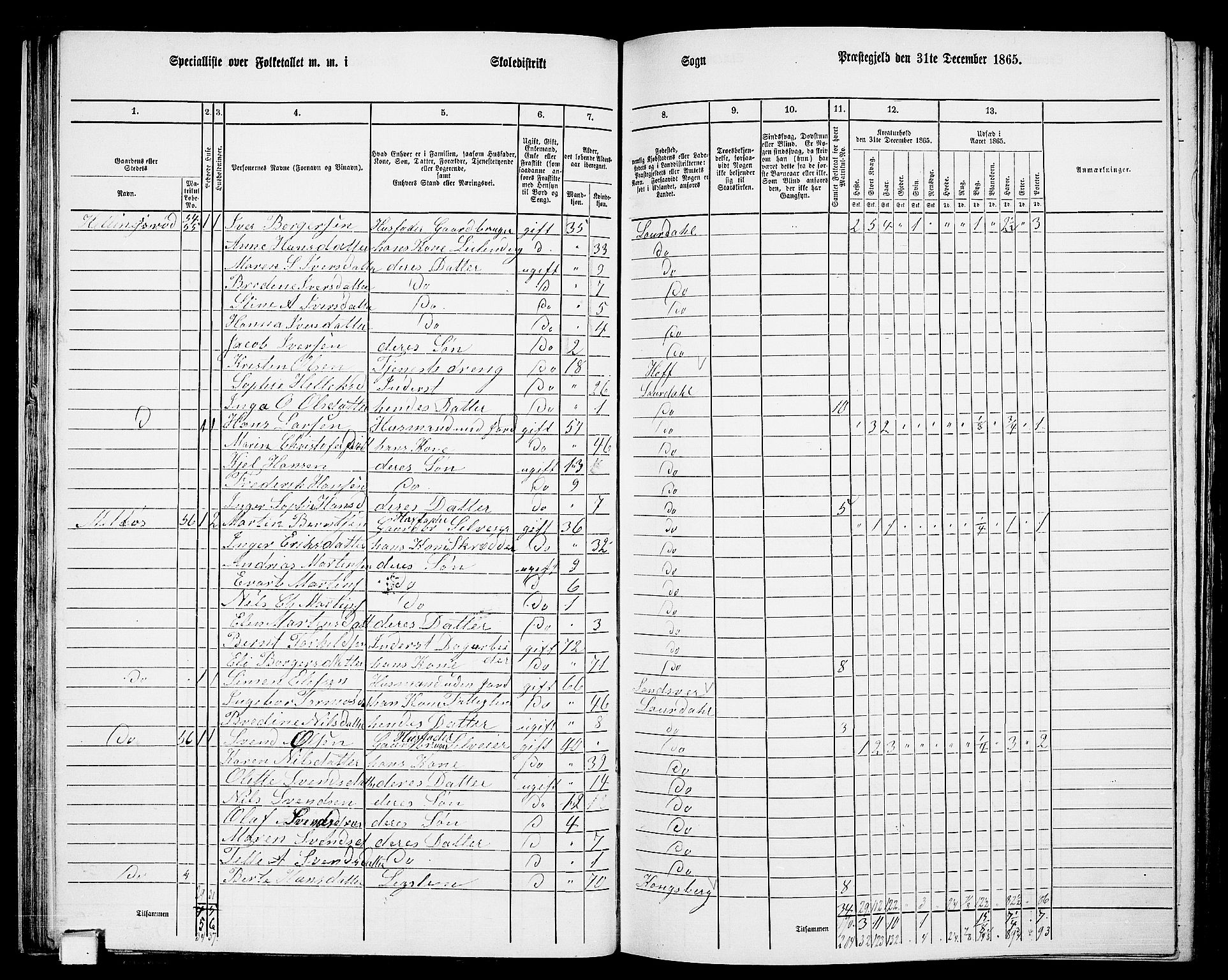 RA, 1865 census for Lardal, 1865, p. 37