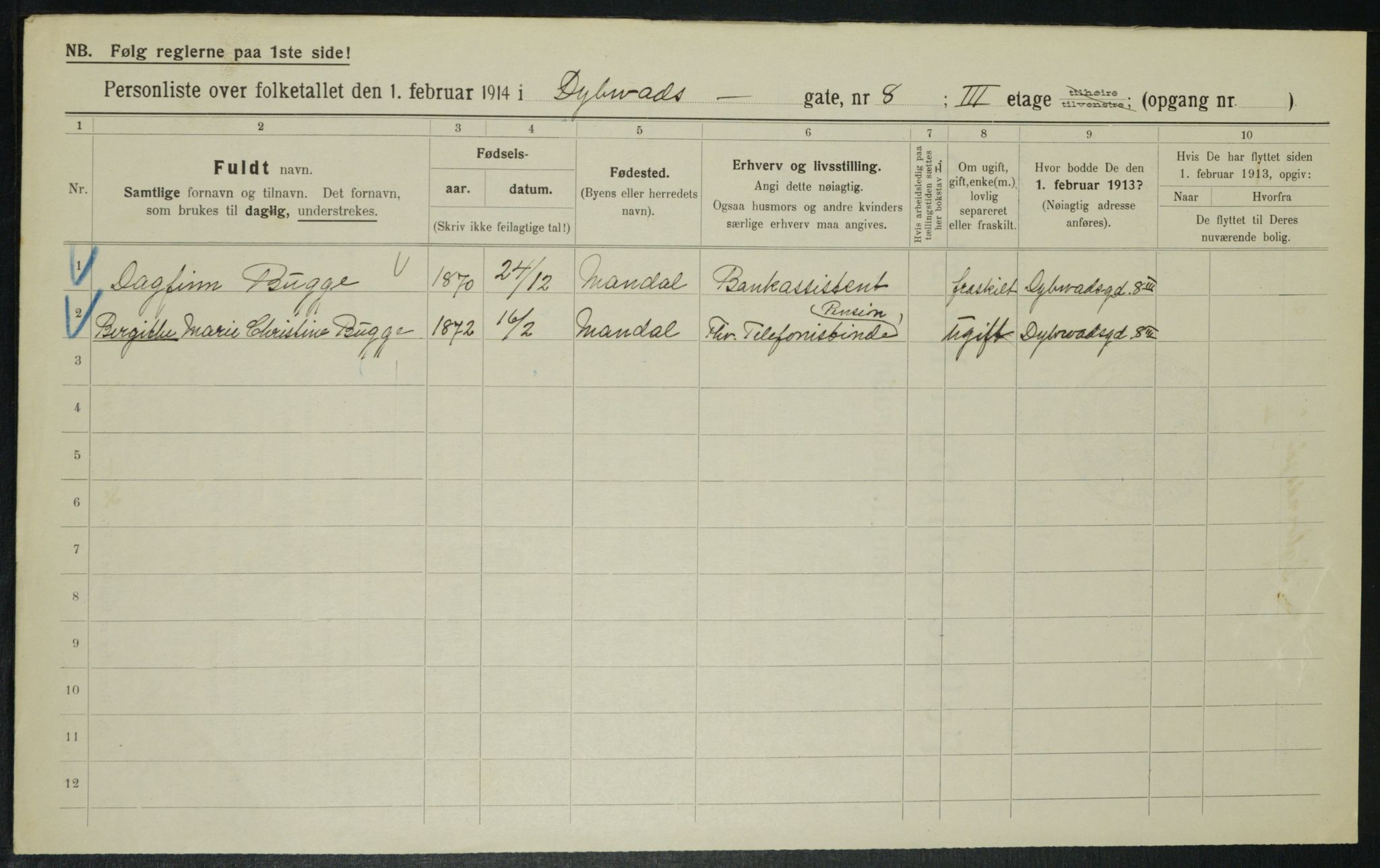 OBA, Municipal Census 1914 for Kristiania, 1914, p. 17729