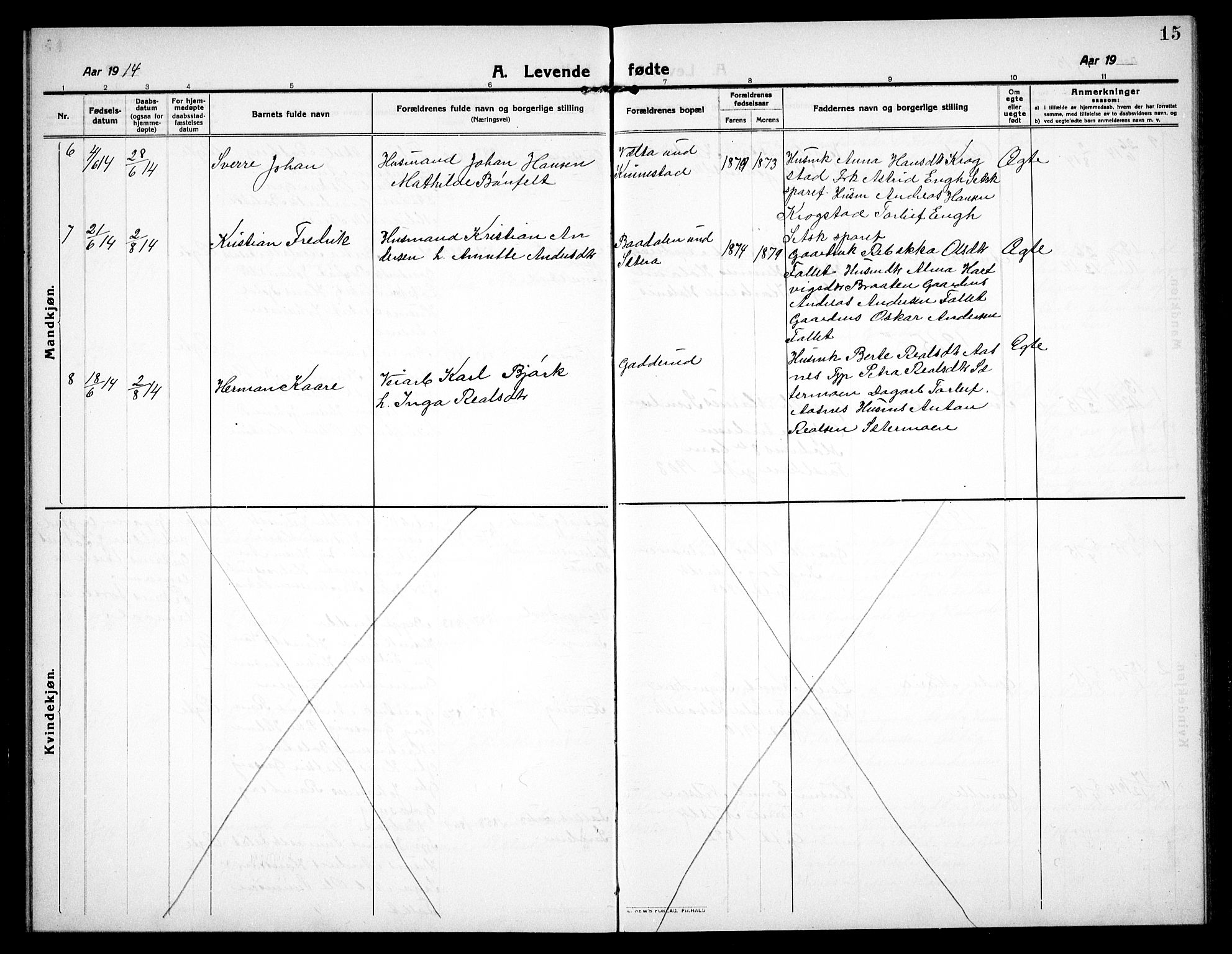 Høland prestekontor Kirkebøker, SAO/A-10346a/G/Gc/L0002: Parish register (copy) no. III 2, 1912-1925, p. 15