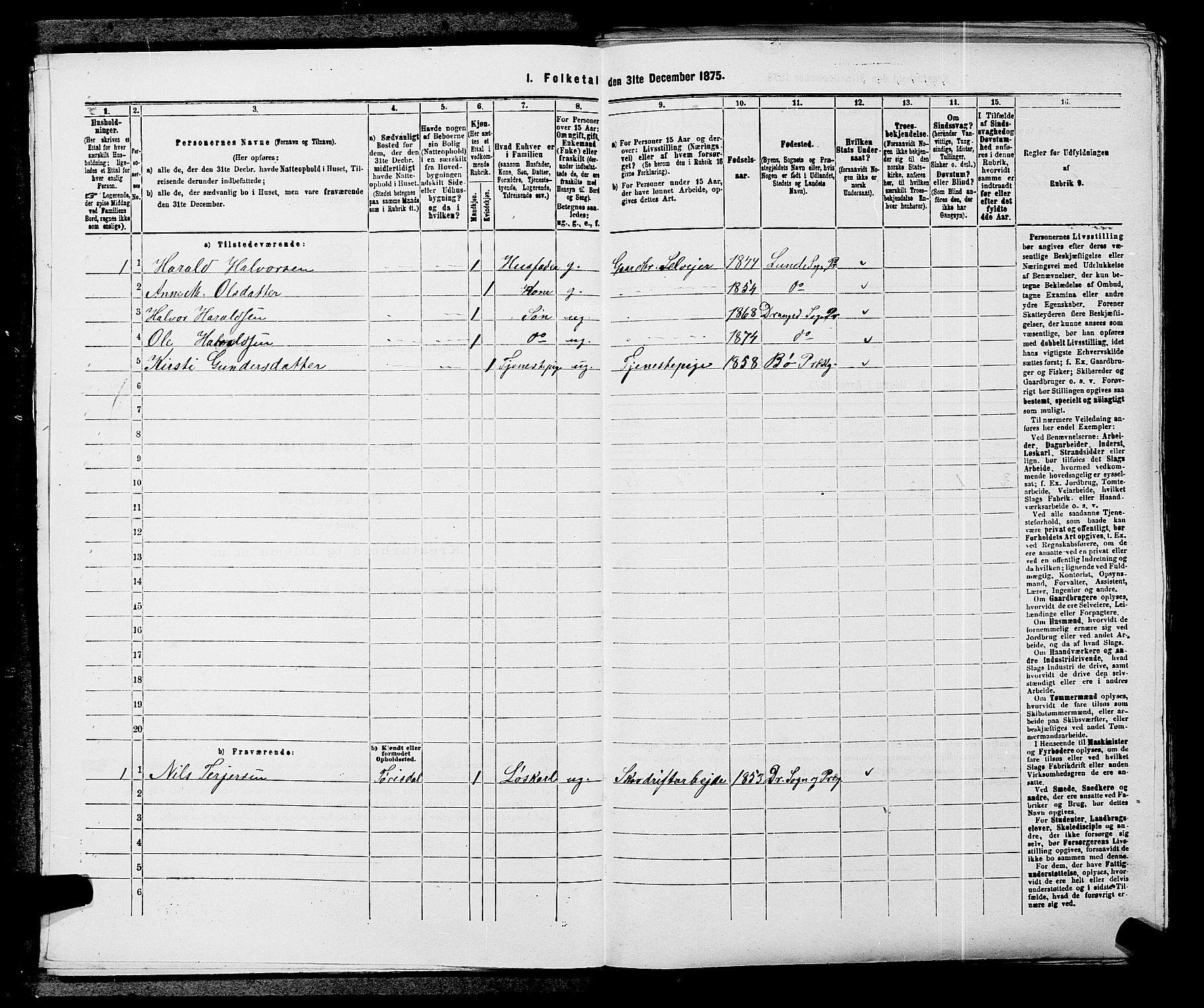 SAKO, 1875 census for 0817P Drangedal, 1875, p. 677