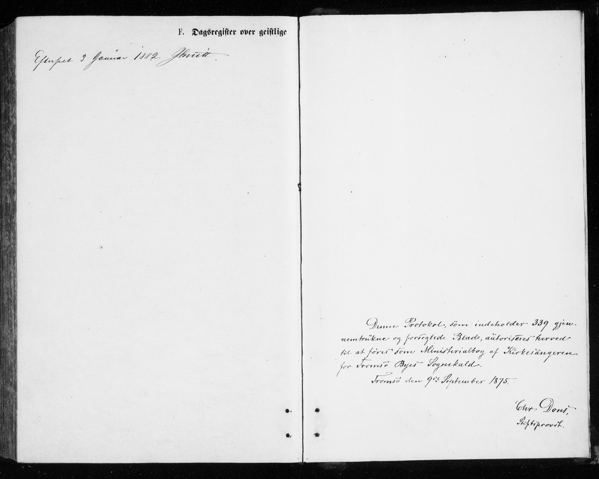 Tromsø sokneprestkontor/stiftsprosti/domprosti, SATØ/S-1343/G/Gb/L0008klokker: Parish register (copy) no. 8, 1875-1879